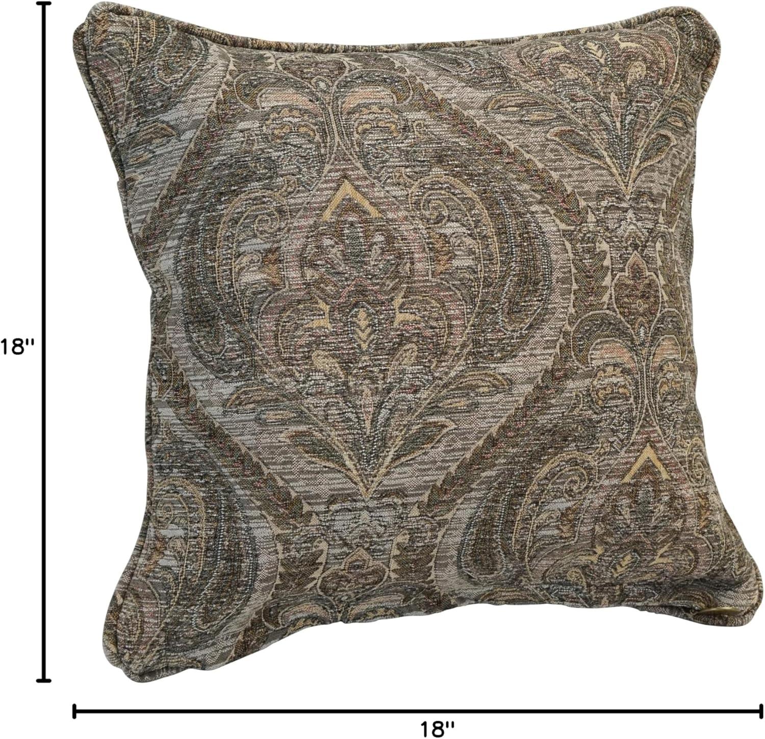 Blazing Needles Indoor Throw Pillows Grey Damask