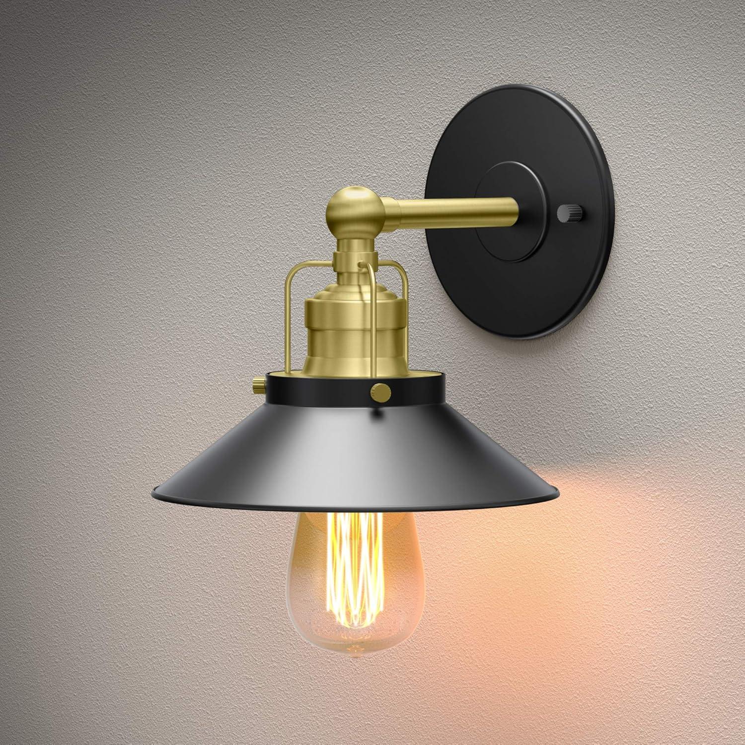 Brushed Brass Modern Farmhouse Single Metal Sconce