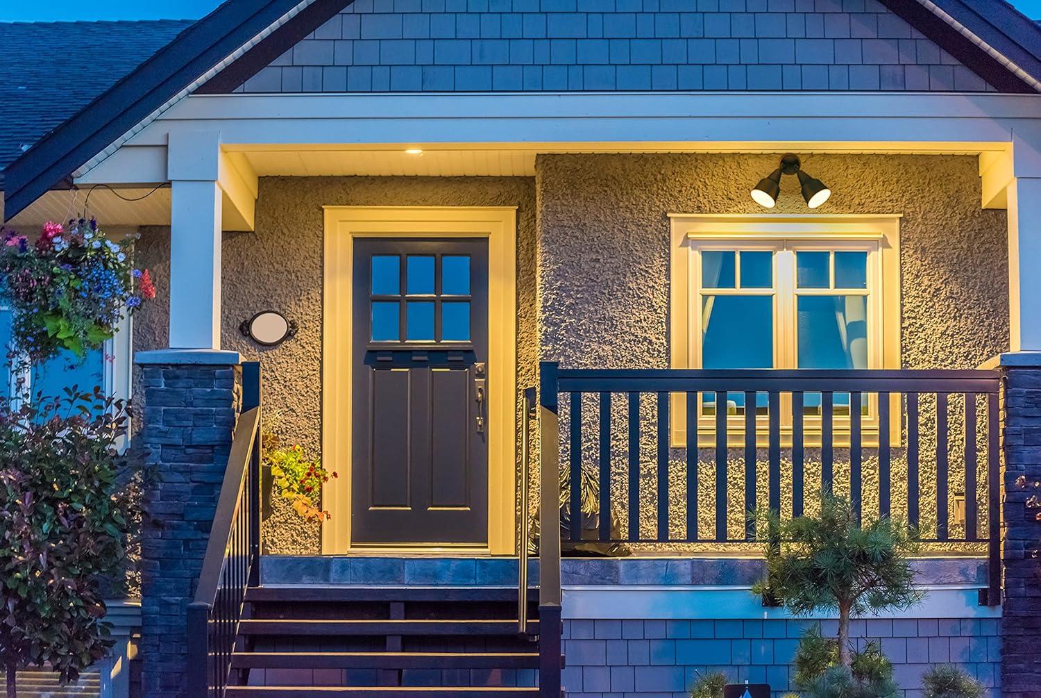 NICOR Lighting 150-Watt Double Cone Shaped Adjustable Outdoor Flood Light, Black (11121)