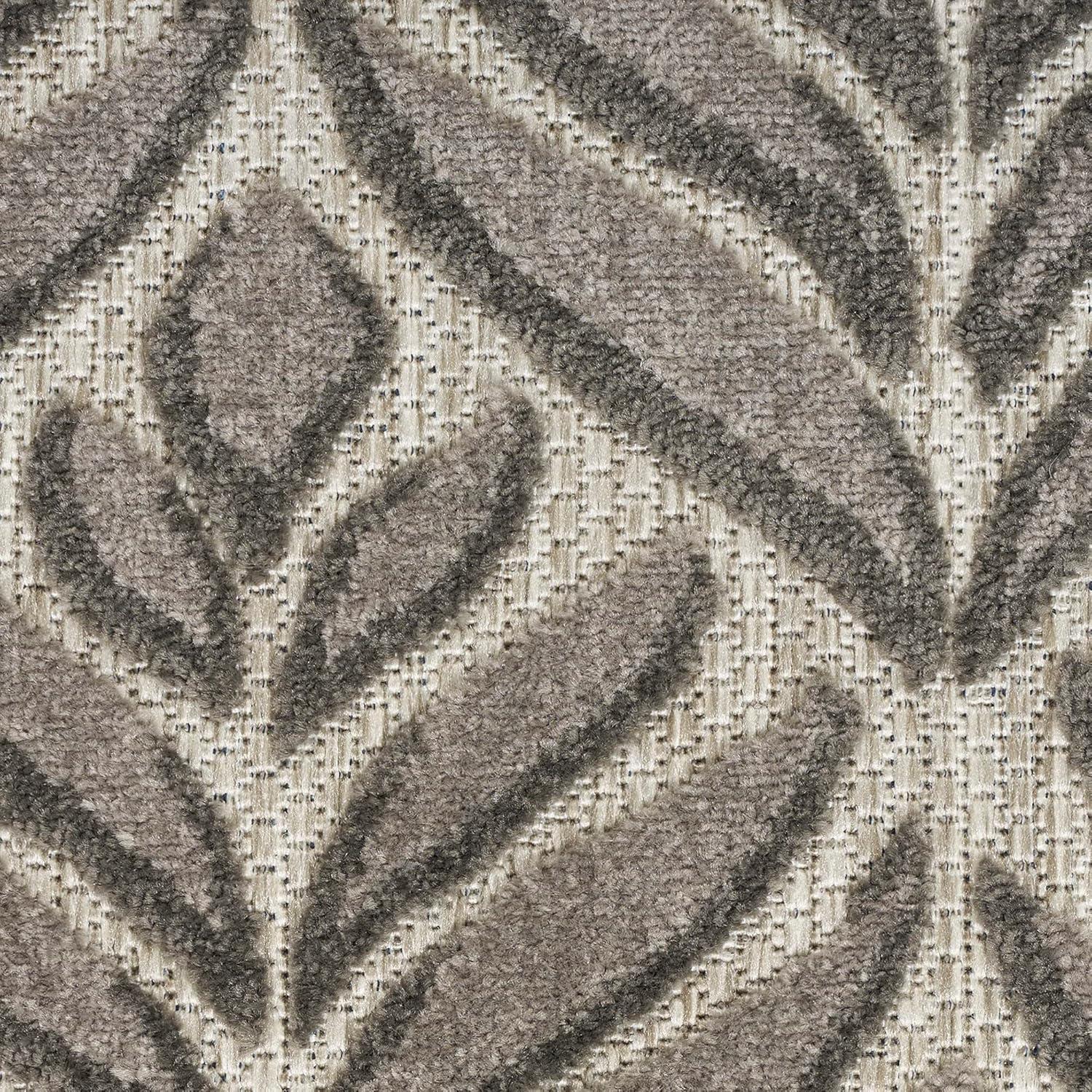 Nourison Aloha Tropical Palm Flatweave High-Low Indoor Outdoor Area Rug Charcoal 2'8" x 4'