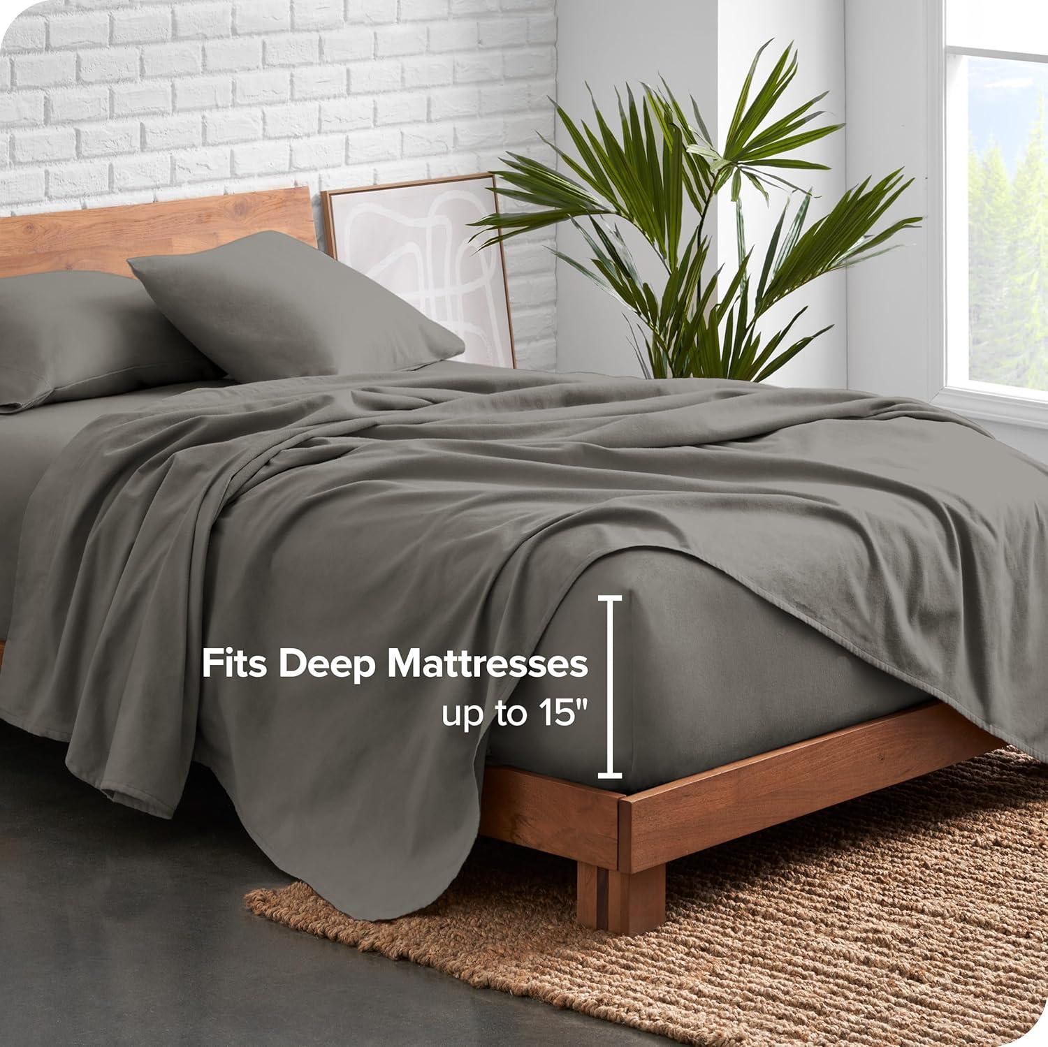 Bare Home Organic 100% Cotton Flannel Sheet Set