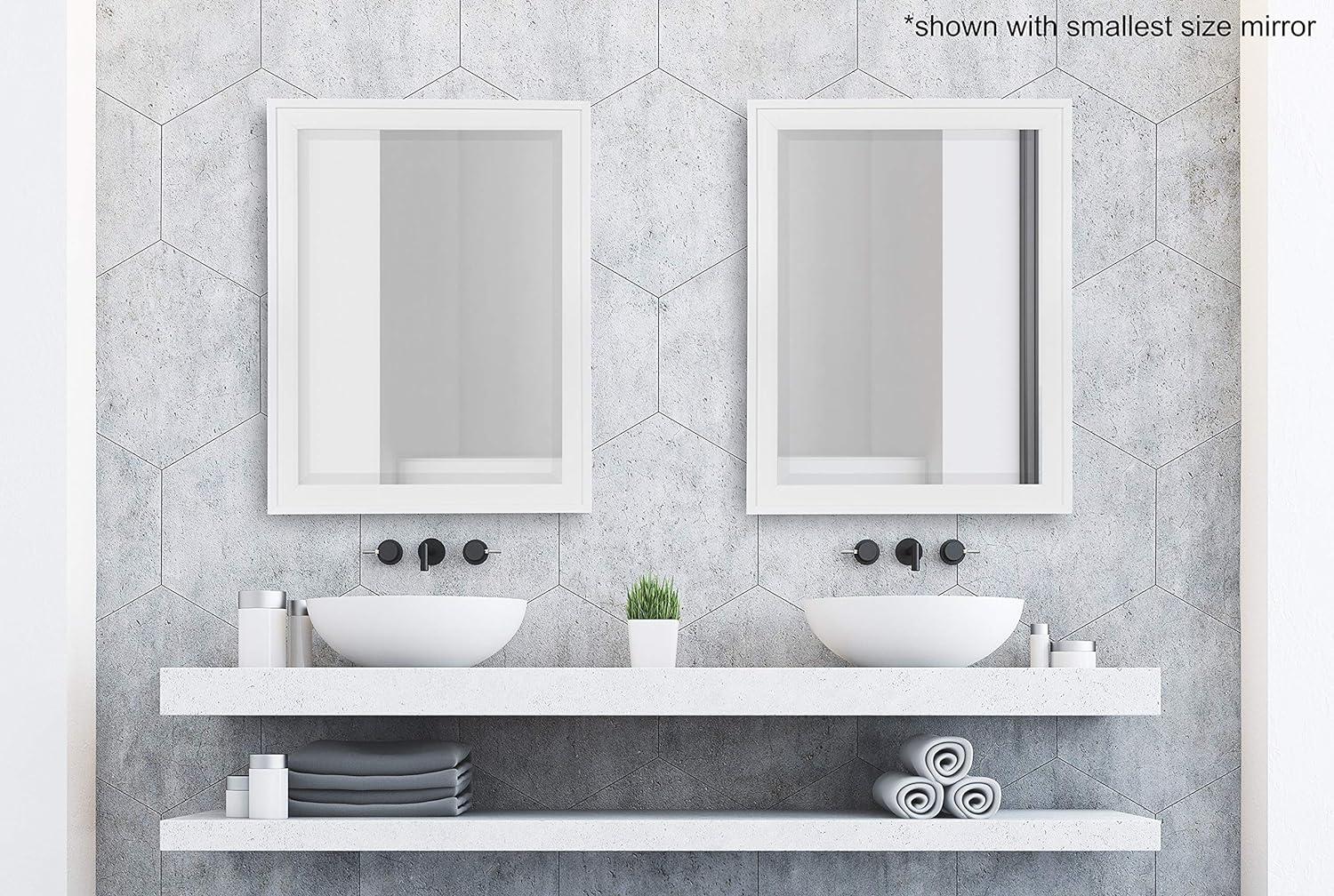 Elegant Full-Length White Polystyrene Framed Rectangular Mirror