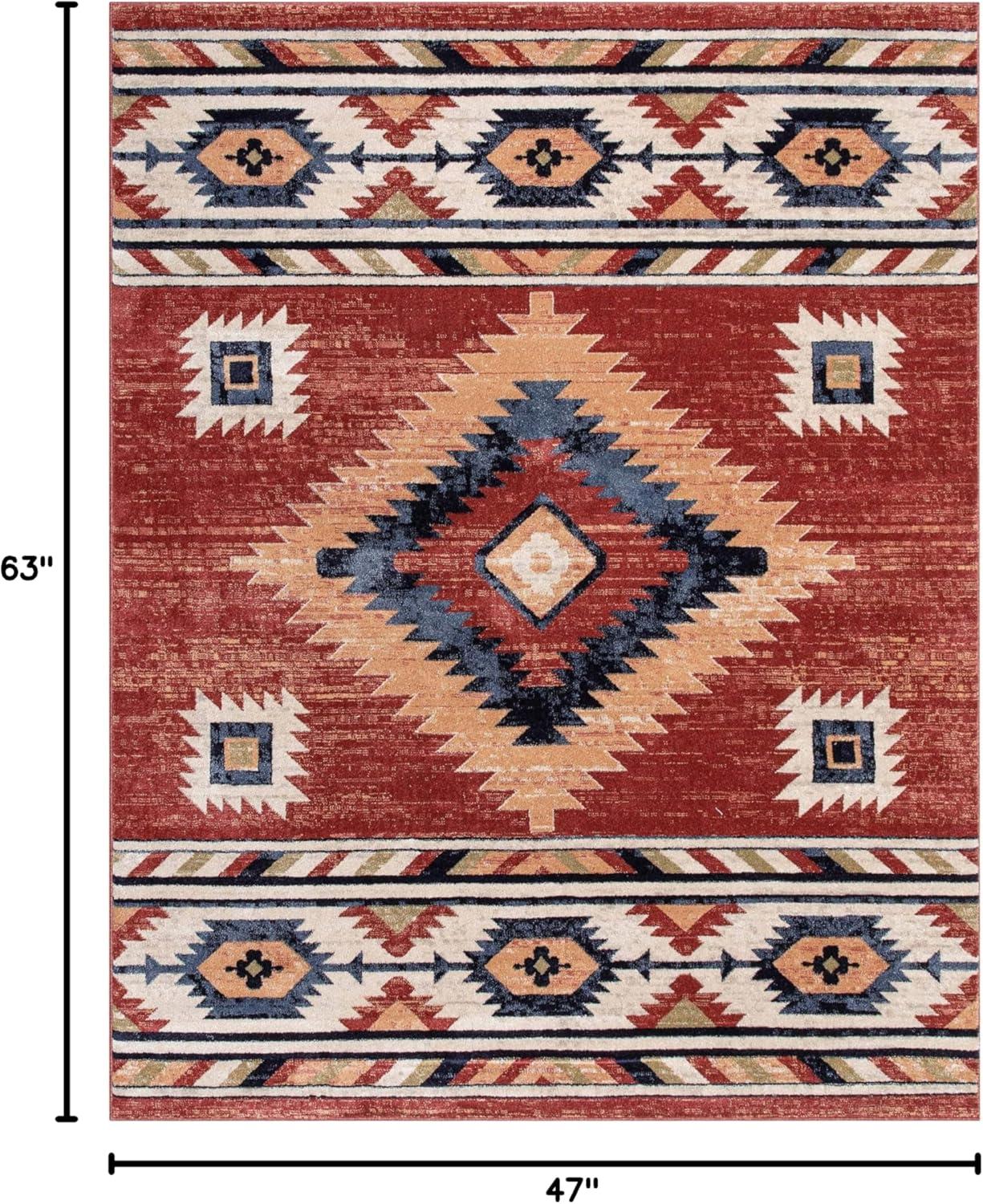 Well Woven Jamyn Lea Crimson Traditional Southwestern Tribal Red/Blue Rug