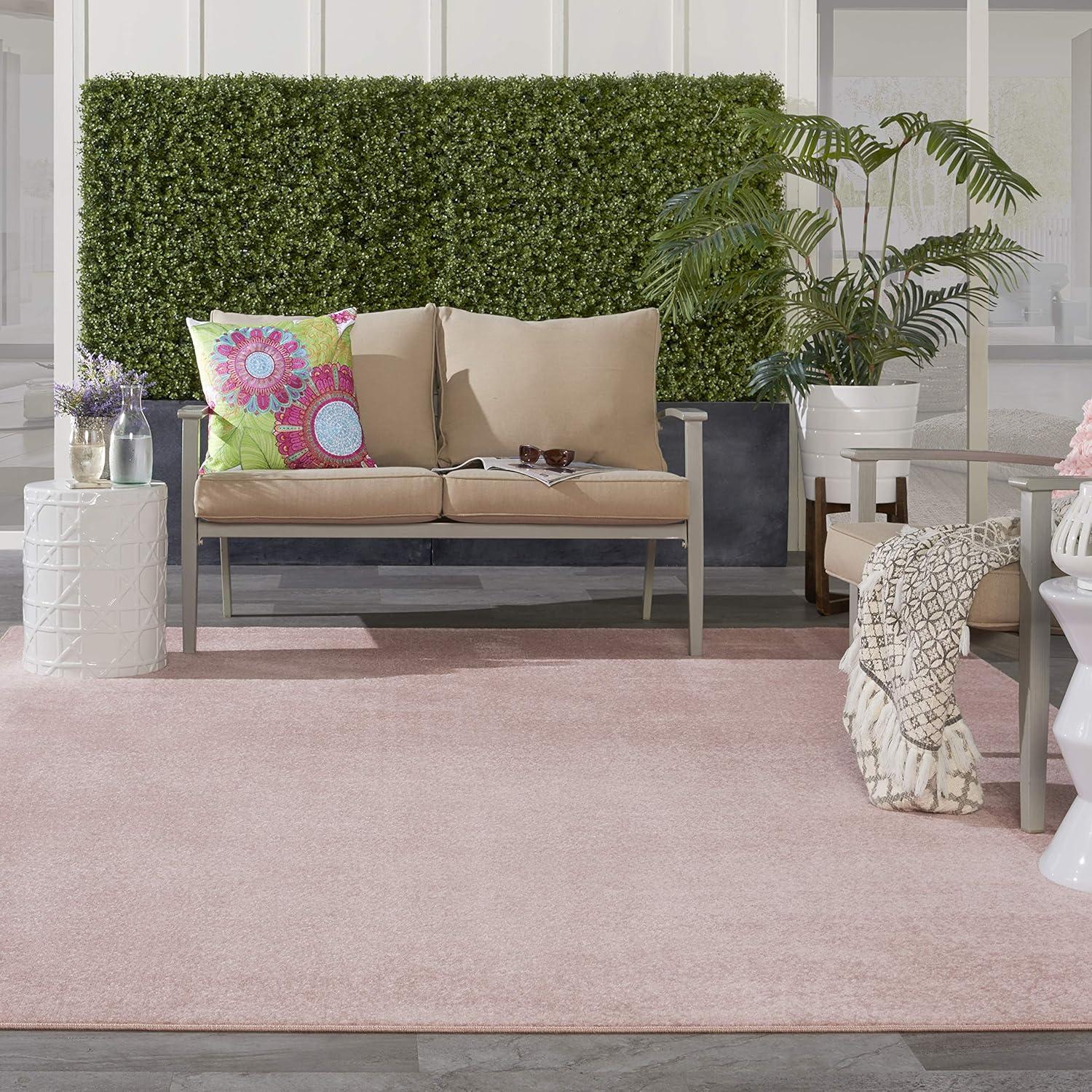 Nourison Essentials Easy Care Indoor Outdoor Area Rug - Pink 10' x 14'