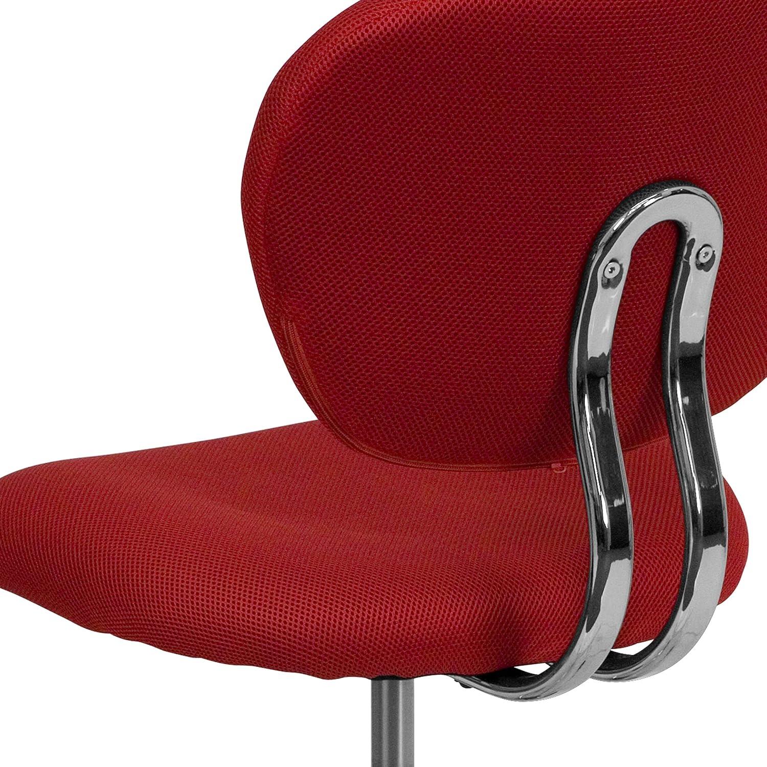 Flash Furniture Mid-Back Red Mesh Padded Swivel Task Office Chair with Chrome Base