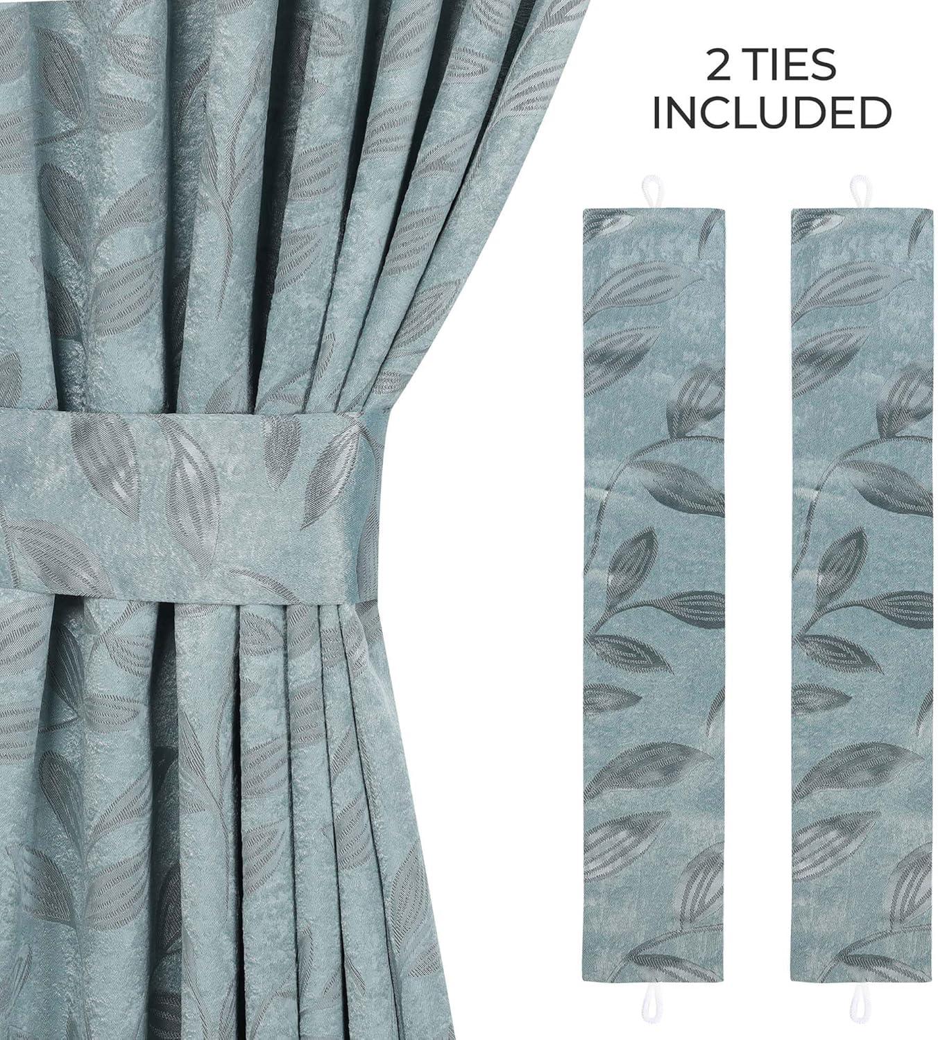 Superior Leaves Machine Washable Room Darkening Blackout Curtains With Back Tabs by Superior (Set of 2)