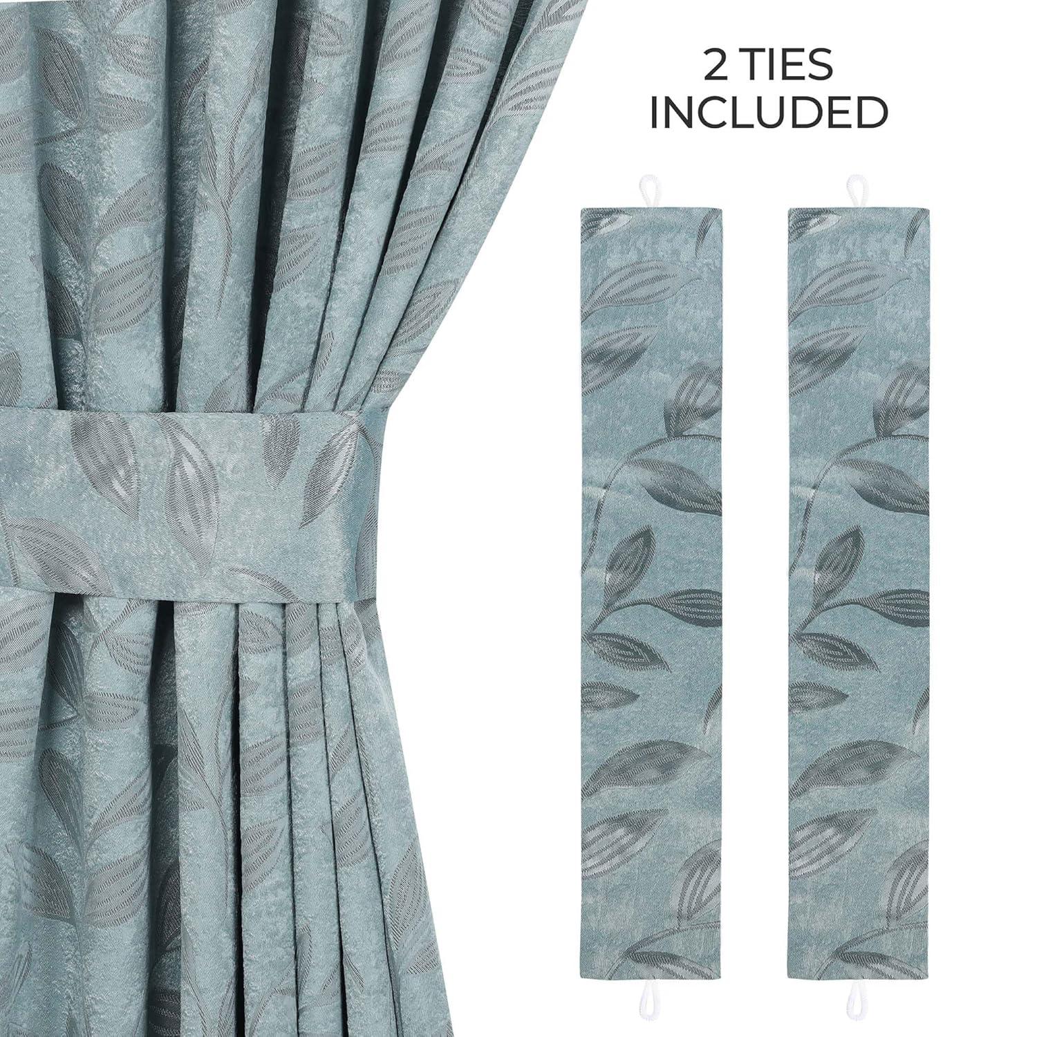 Superior Leaves Machine Washable Room Darkening Blackout Curtains With Back Tabs by Superior (Set of 2)