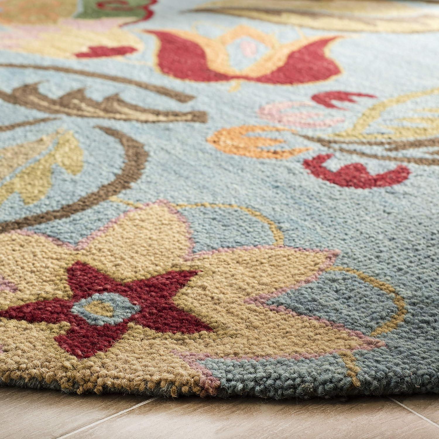 Emrick Hand Hooked Wool Floral Rug