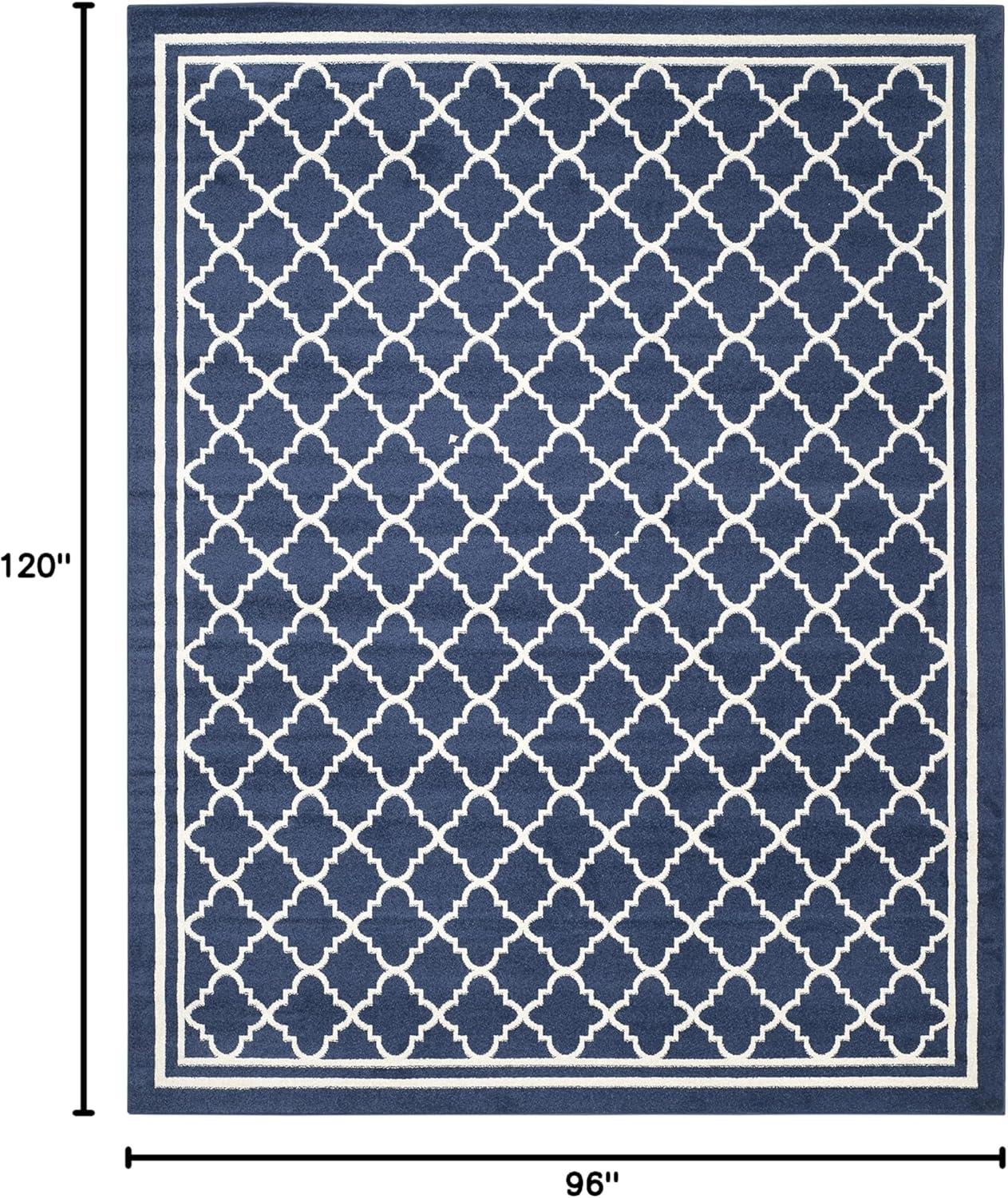 Amherst AMT422 Power Loomed Indoor Area Rug - Navy/Beige - 8'x10' - Safavieh