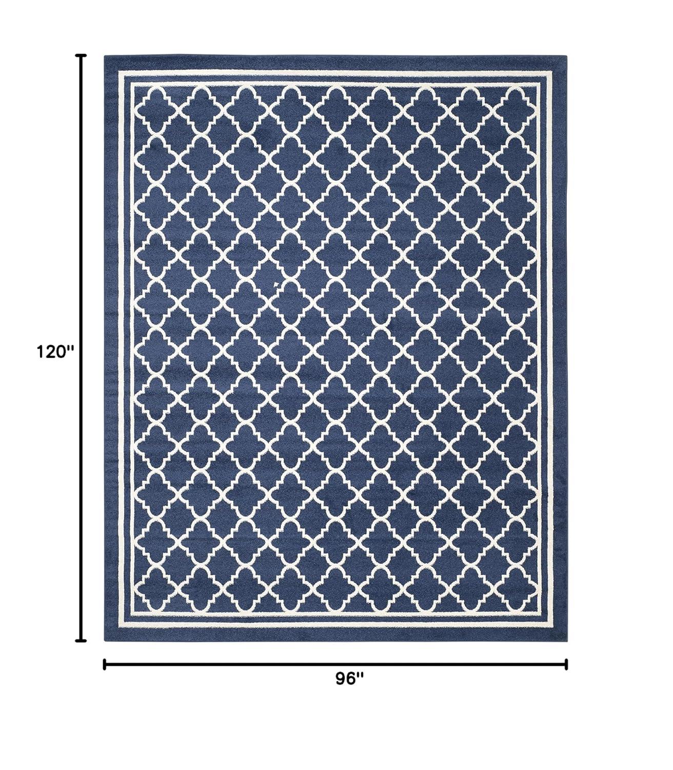 Amherst AMT422 Power Loomed Indoor Area Rug - Navy/Beige - 8'x10' - Safavieh
