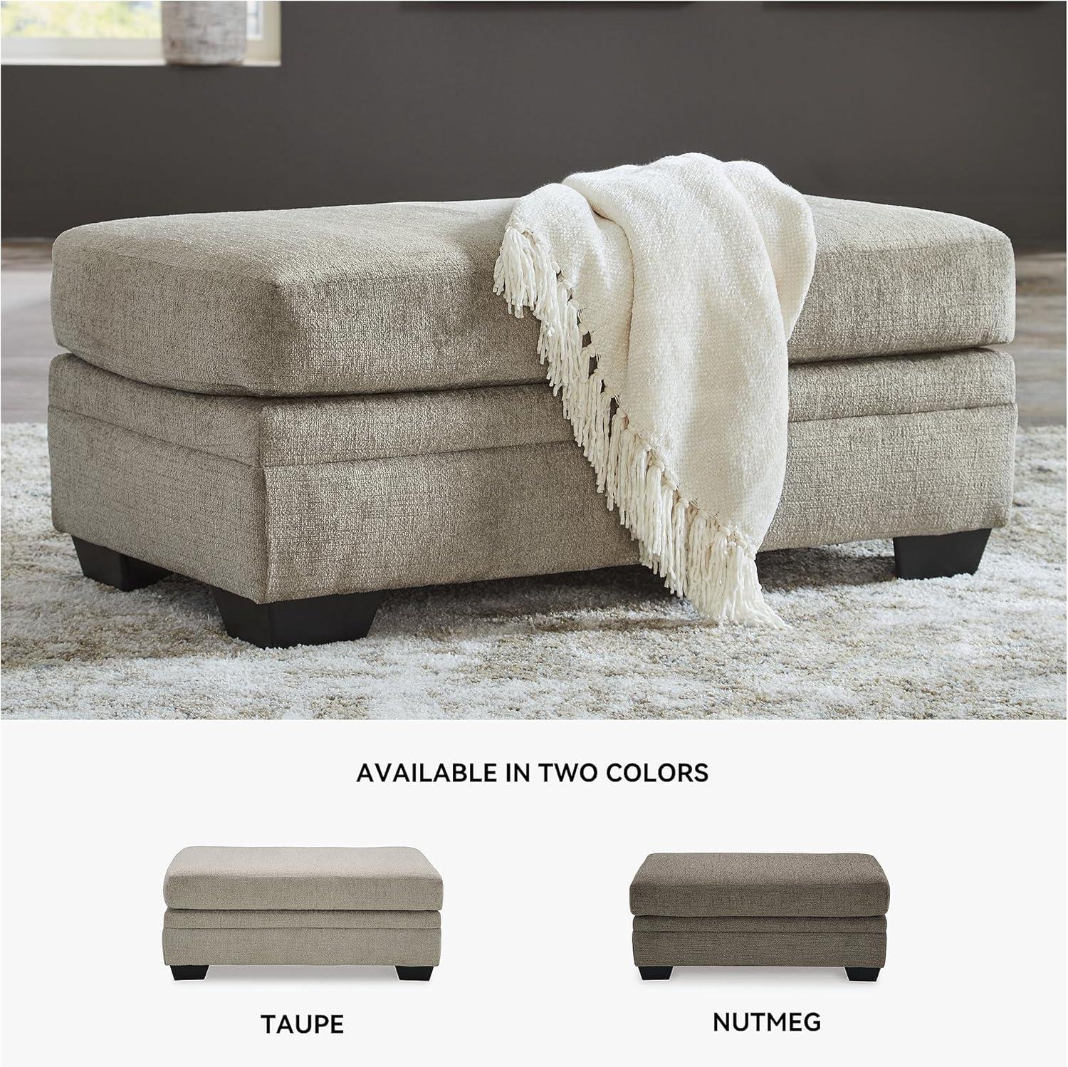 Signature Design by Ashley Stonemeade Upholstered Ottoman, Taupe Brown