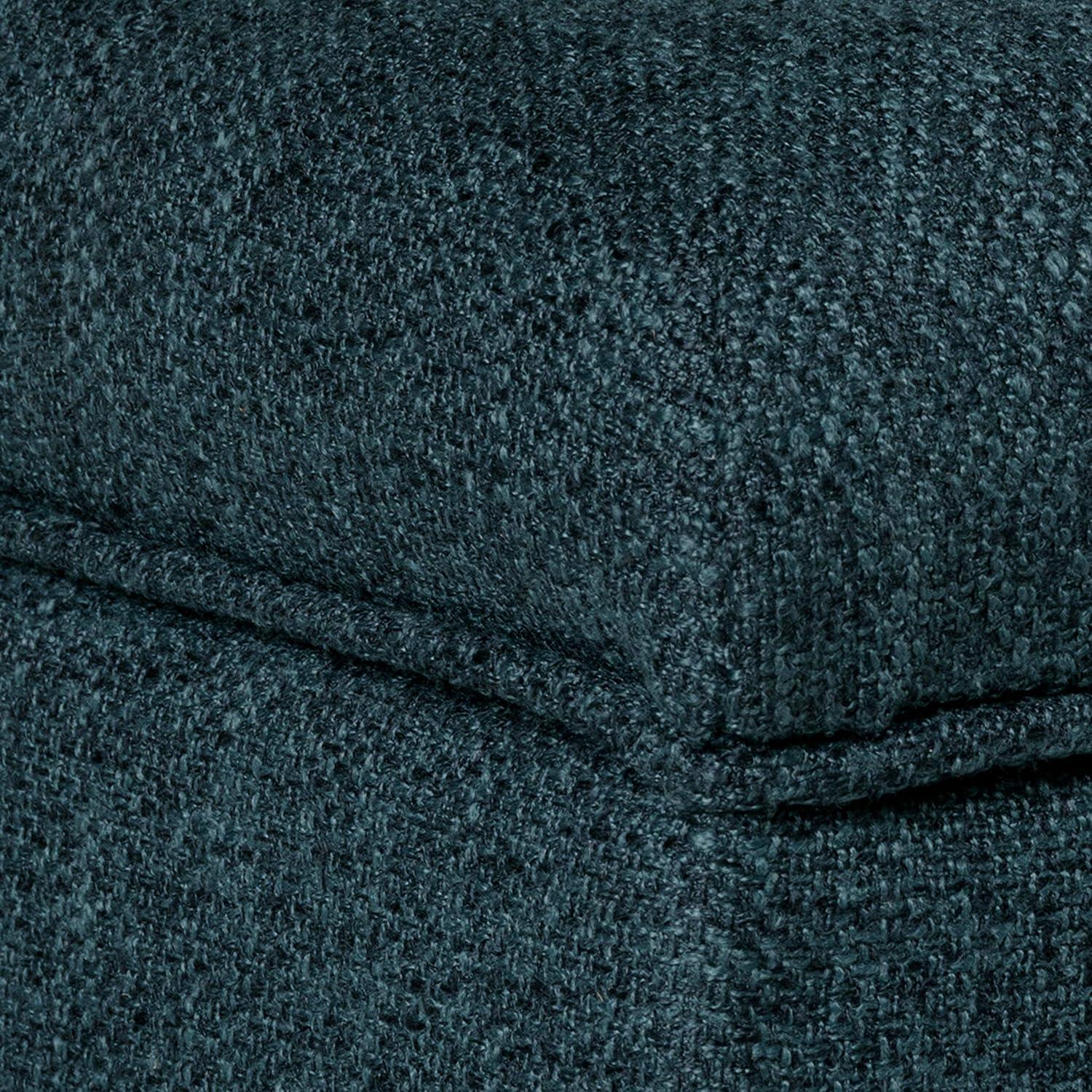 Cocktail Storage Bench Navy - HomePop: Upholstered, Tufted, Wood Base, Honey Oak Finish