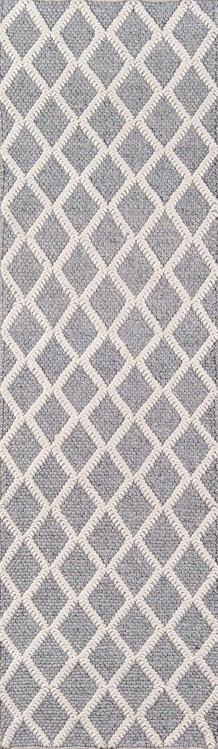 Momeni Andes Hand Woven Wool and Viscose Grey Runner 2'3" X 8'