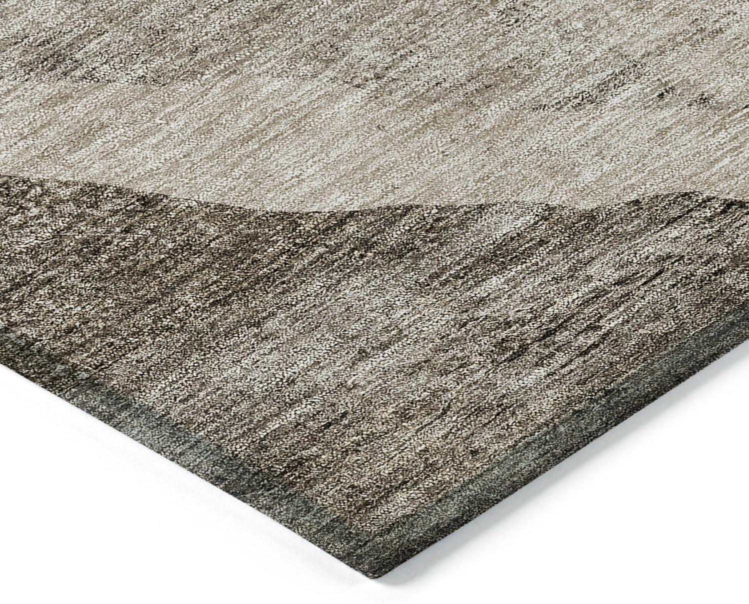 Taupe Abstract Flat Woven Synthetic 8' x 10' Area Rug