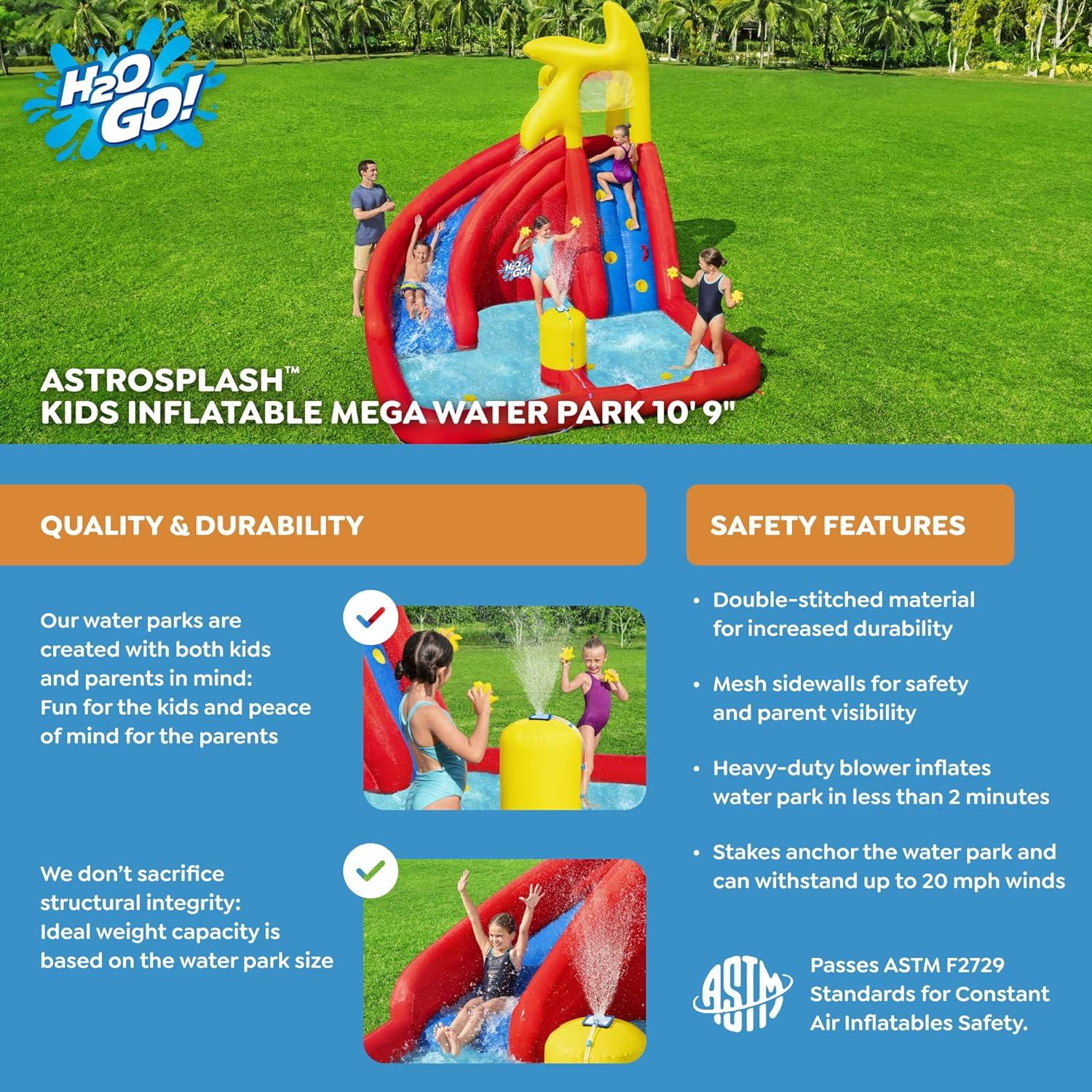 AstroSplash Mega Outdoor Water Park with Slide and Climbing Wall