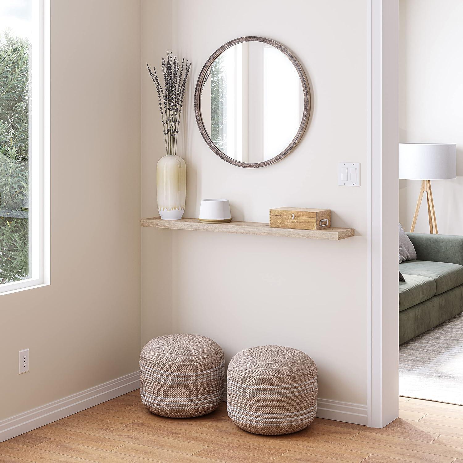 Gray Oak 48" Floating Wall Shelf with Invisible Bracket