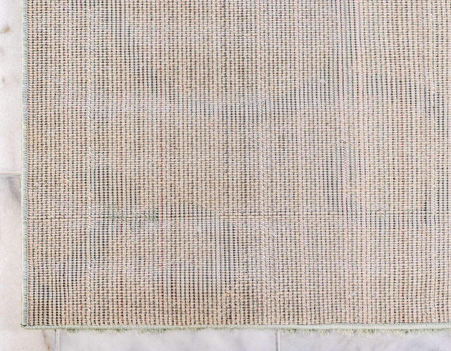 Unique Loom Floral Shag Collection Area Rug - Carved (5' 1" x 8' Rectangle Green)