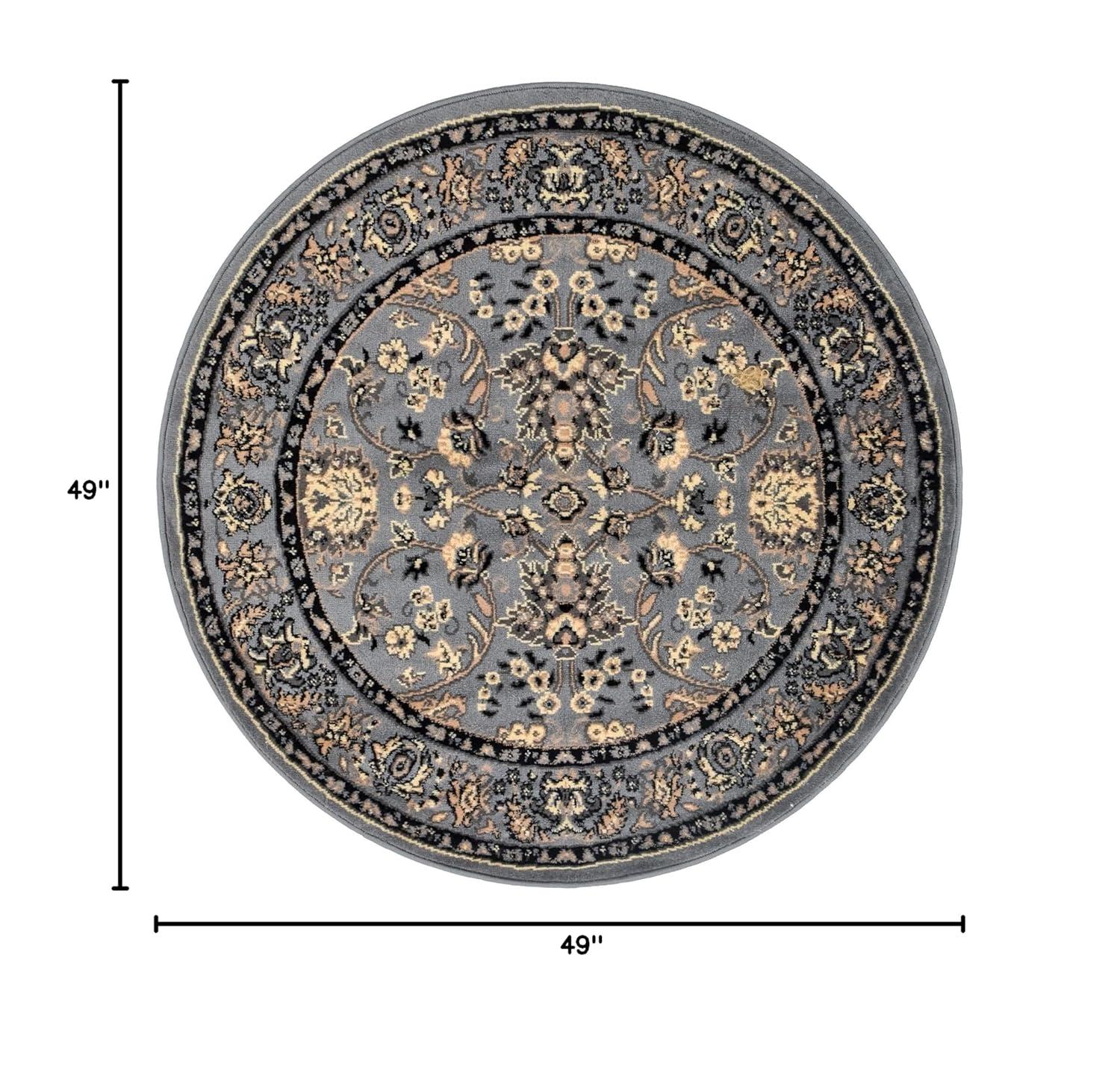 Unique Loom 4' 0 x 4' 0 Sialk Hill Washington Gray Area Rug