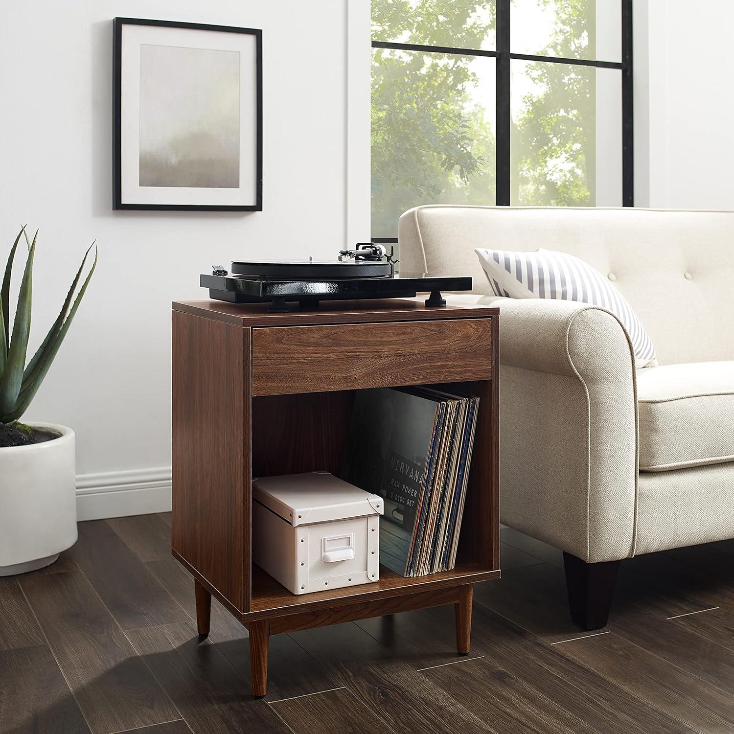 Liam Record Storage End Table Walnut - Crosley