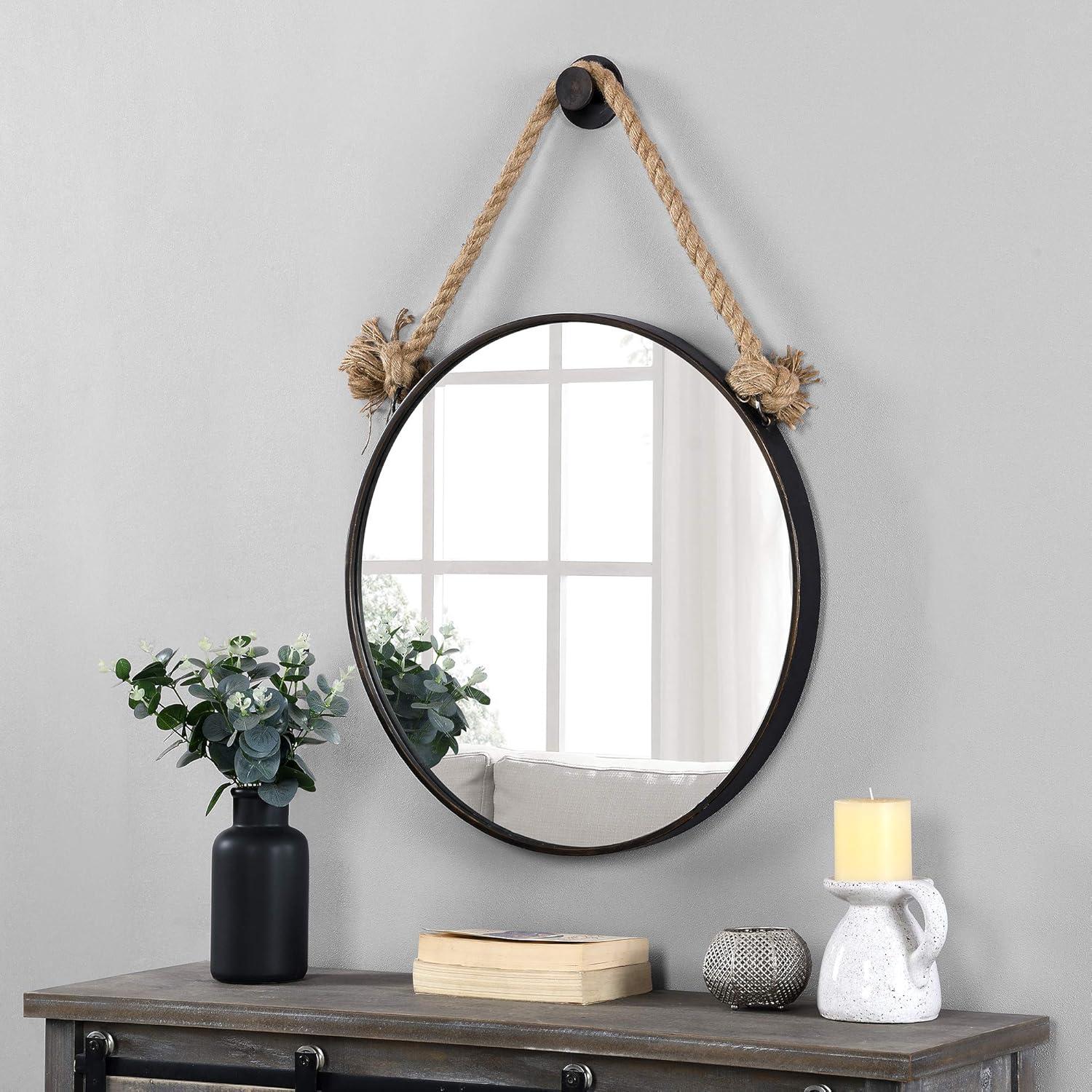 FirsTime & Co. Bronze Dockline Wall Mirror, Coastal, Round, 22 x 2 x 33.5 in