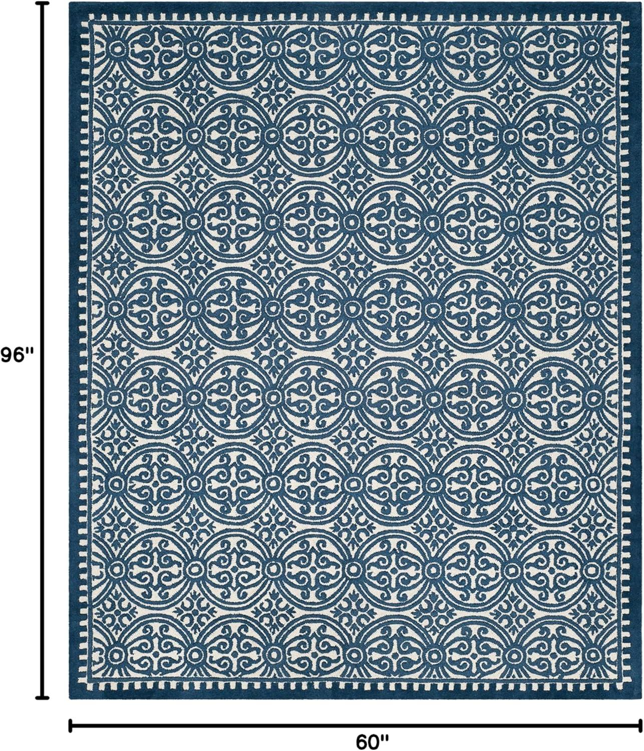 SAFAVIEH Cambridge Joseph Welsh Geometric Wool Area Rug, Tan/Multi, 5' x 8'