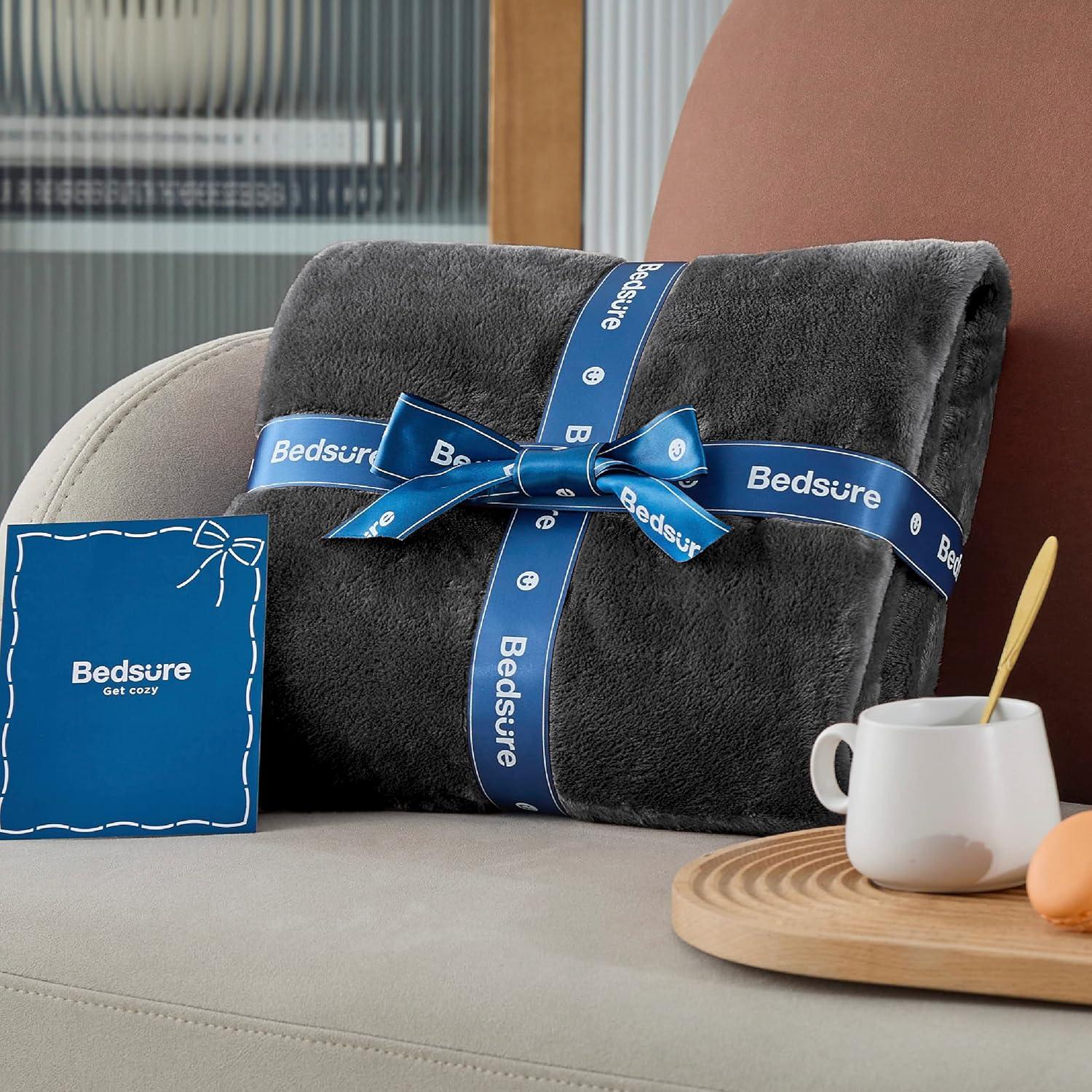 Fleece Blanket Throw Blanket Dark Grey - 300GSM Throw Blankets for Couch, Sofa, Bed, Soft Lightweight Plush Cozy Blankets and Throws for Toddlers