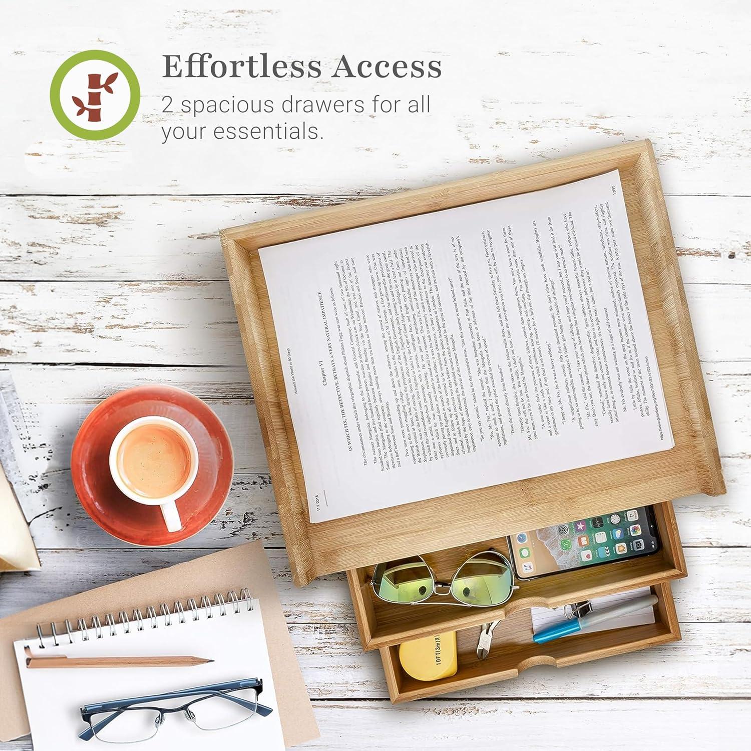 Prosumer'S Choice 3-Tier Bamboo Desktop Organizer With Us Letter Size Drawers for Home