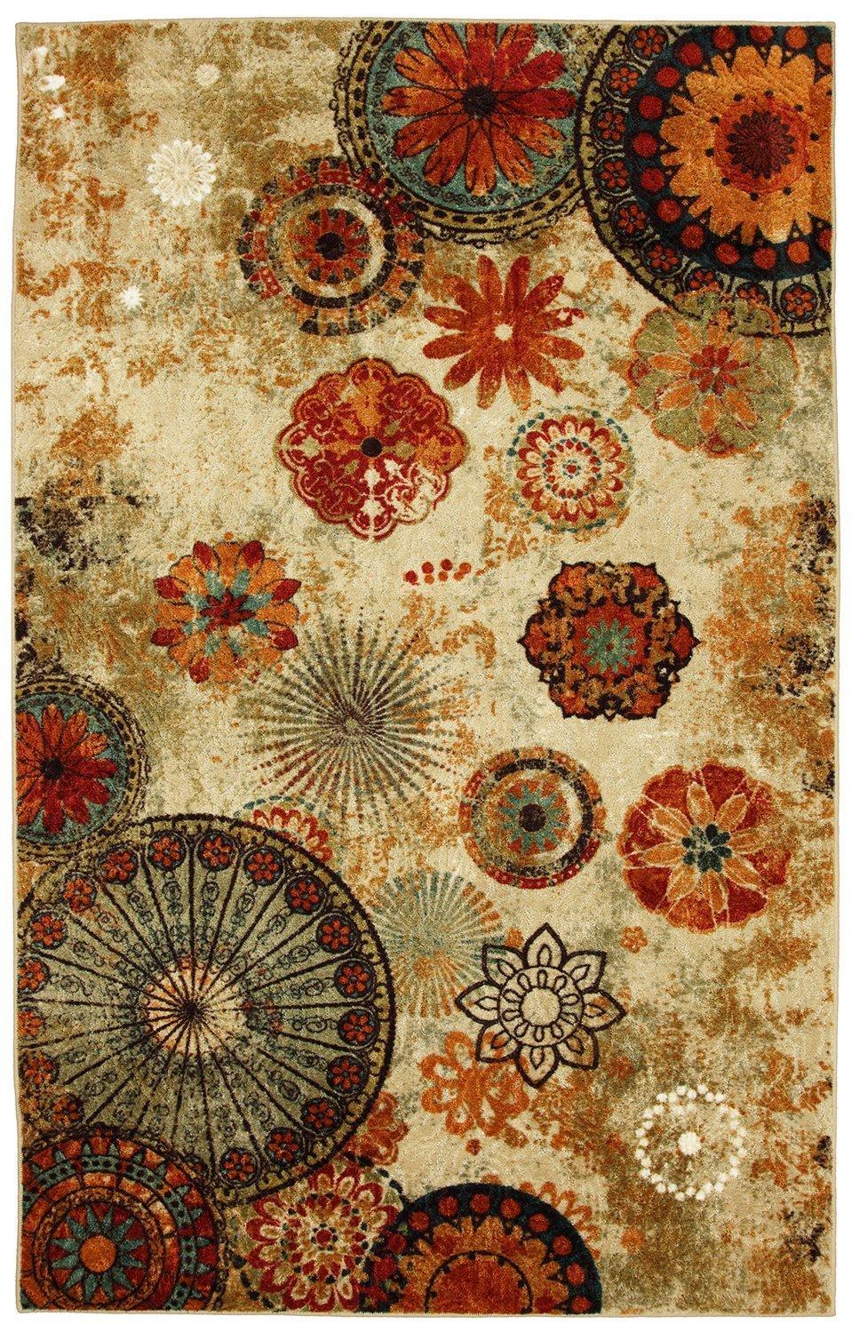 Mohawk Home Strata Caravan Medallion Multi Printed Area Rug, 6'x9', Tan & Orange