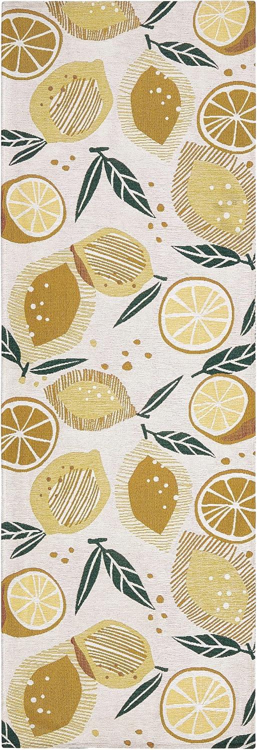 TOWN & COUNTRY LUXE Livie Fresh Lemon Everwash Washable Kitchen Mat