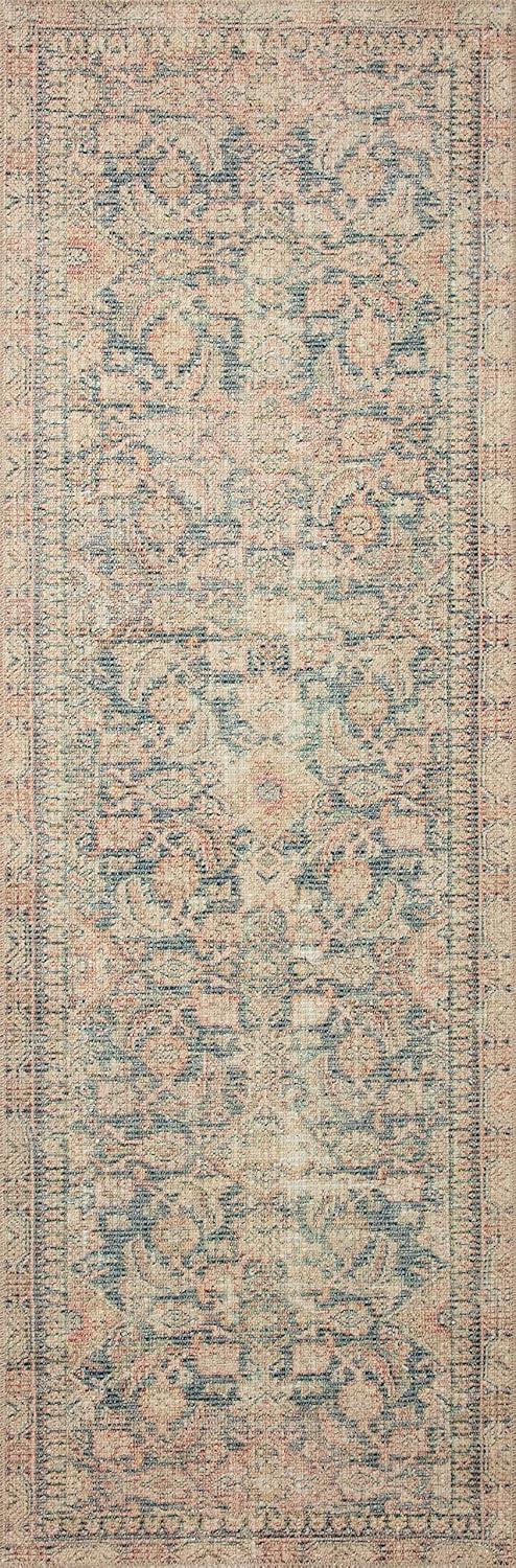 Aubrey Navy and Multi 3'-9" x 5'-6" Vintage-Inspired Accent Rug