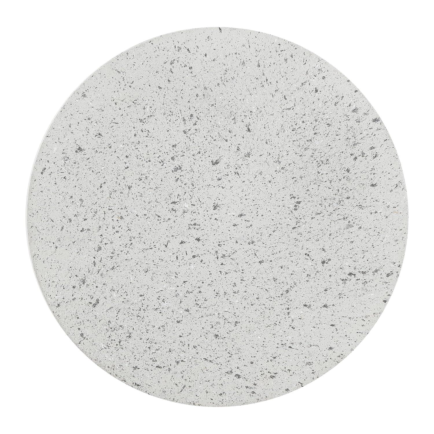 Hollie 18" Minimalist Modern Drum Accent Table Pedestal, Gray Terrazzo Finish - JONATHAN Y