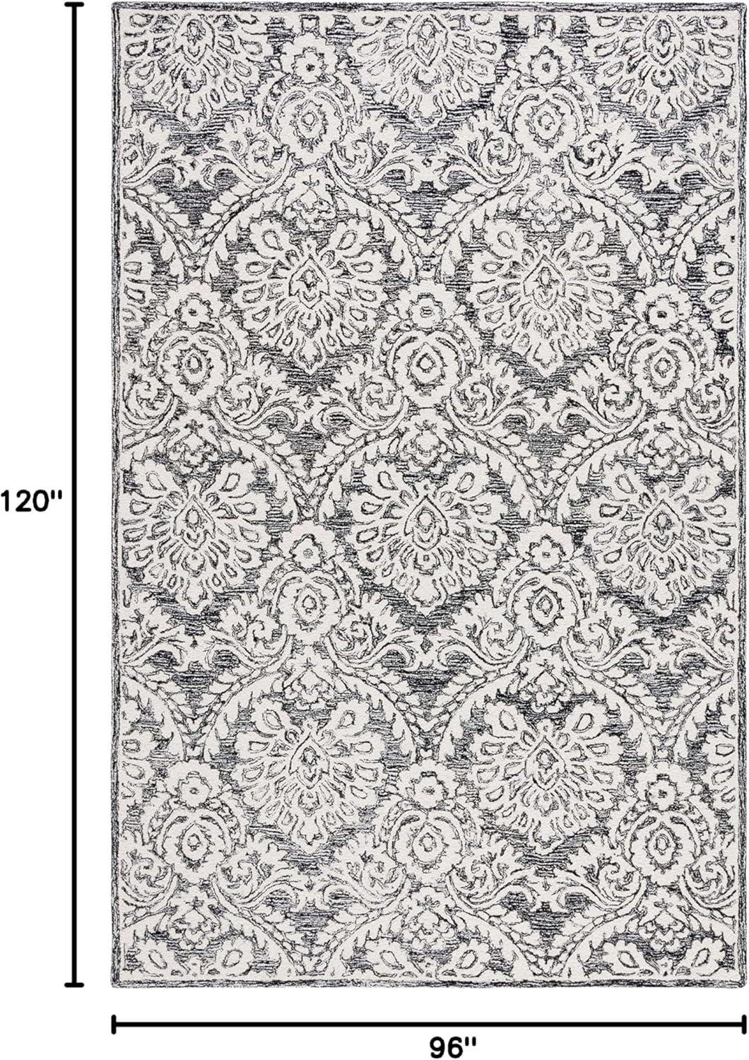 Blossom BLM106 Hand Tufted Indoor Area Rug - Navy/Ivory - 8'x10' - Safavieh