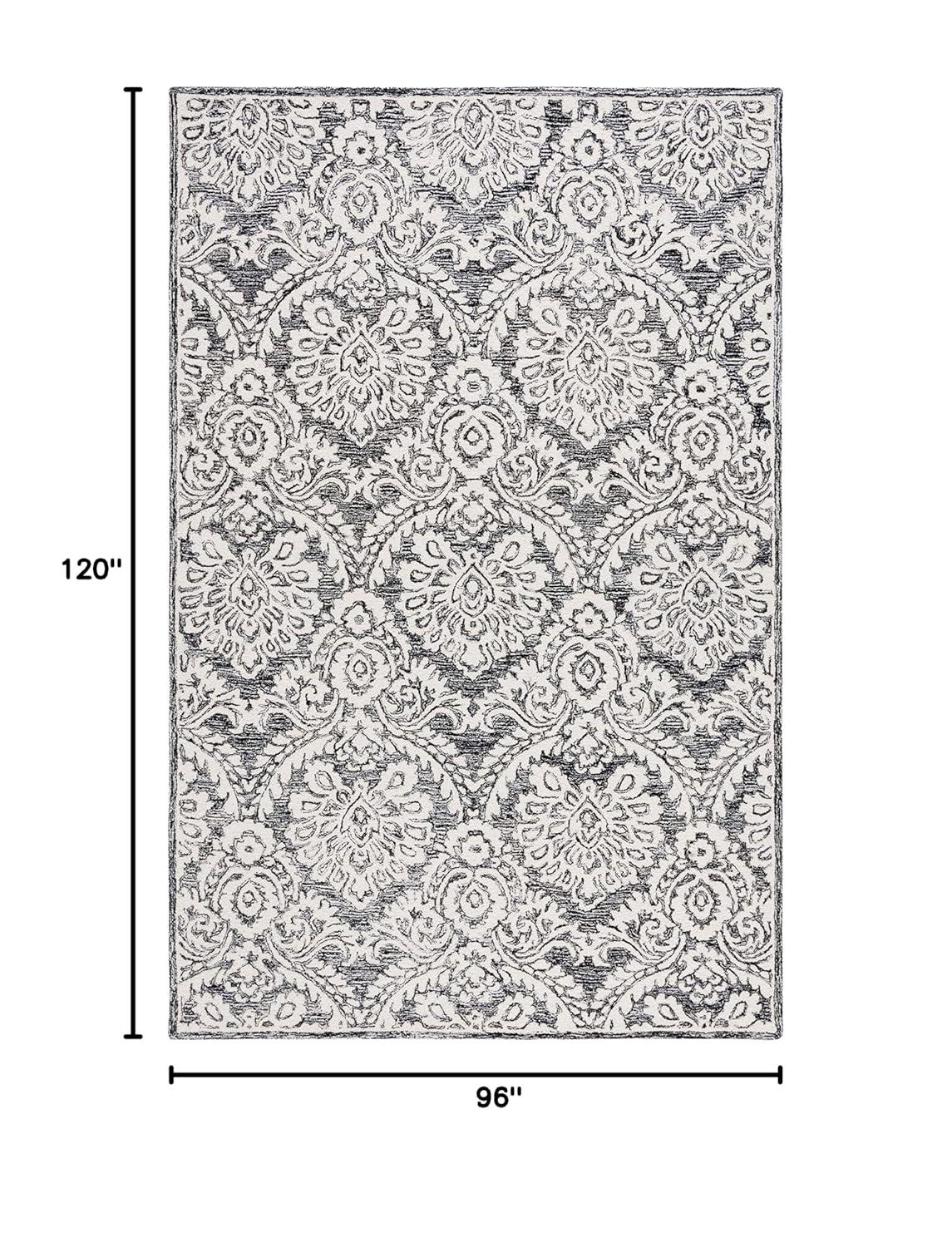 Blossom BLM106 Hand Tufted Indoor Area Rug - Navy/Ivory - 8'x10' - Safavieh