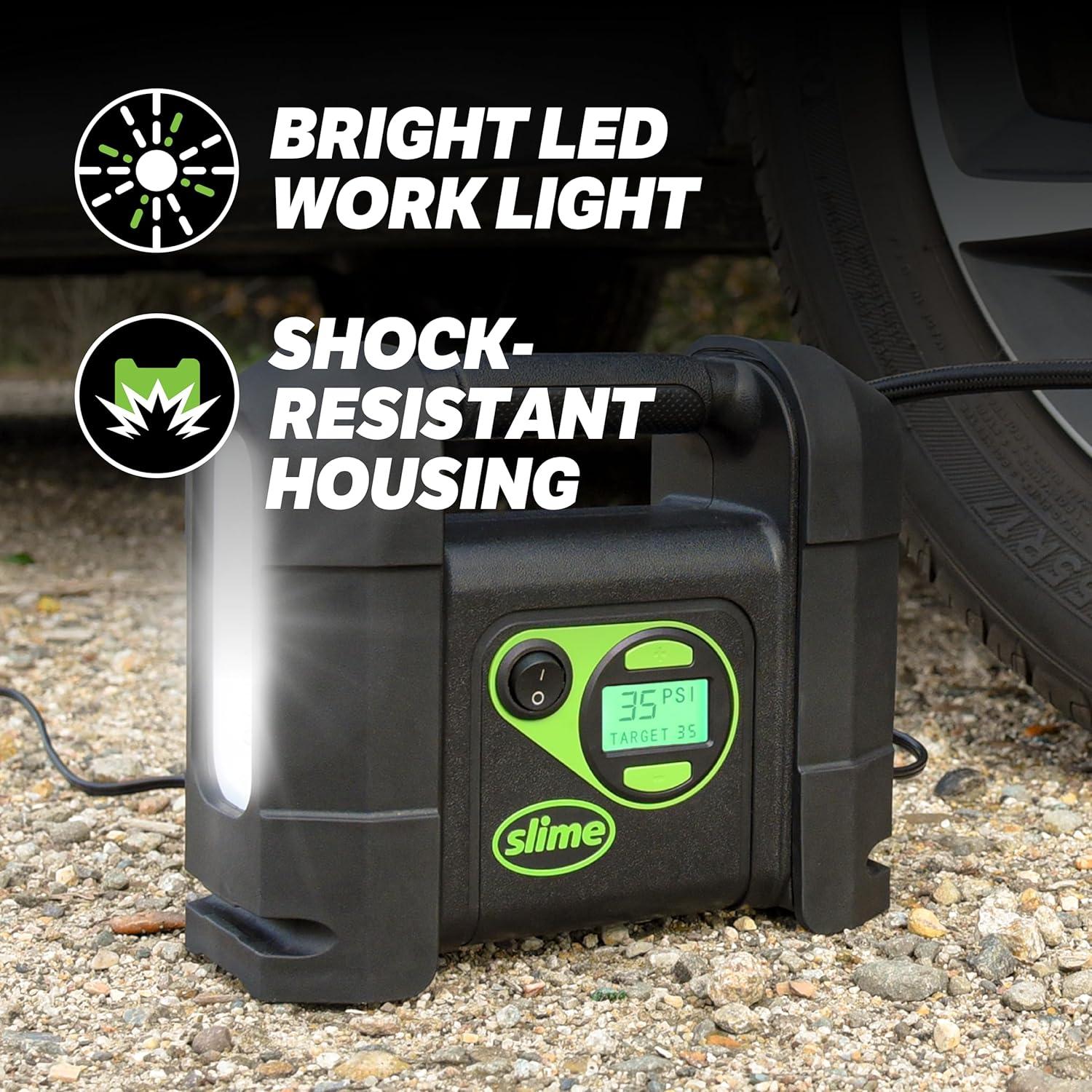 Rugged Digital 12V Tire Inflator with LED Light