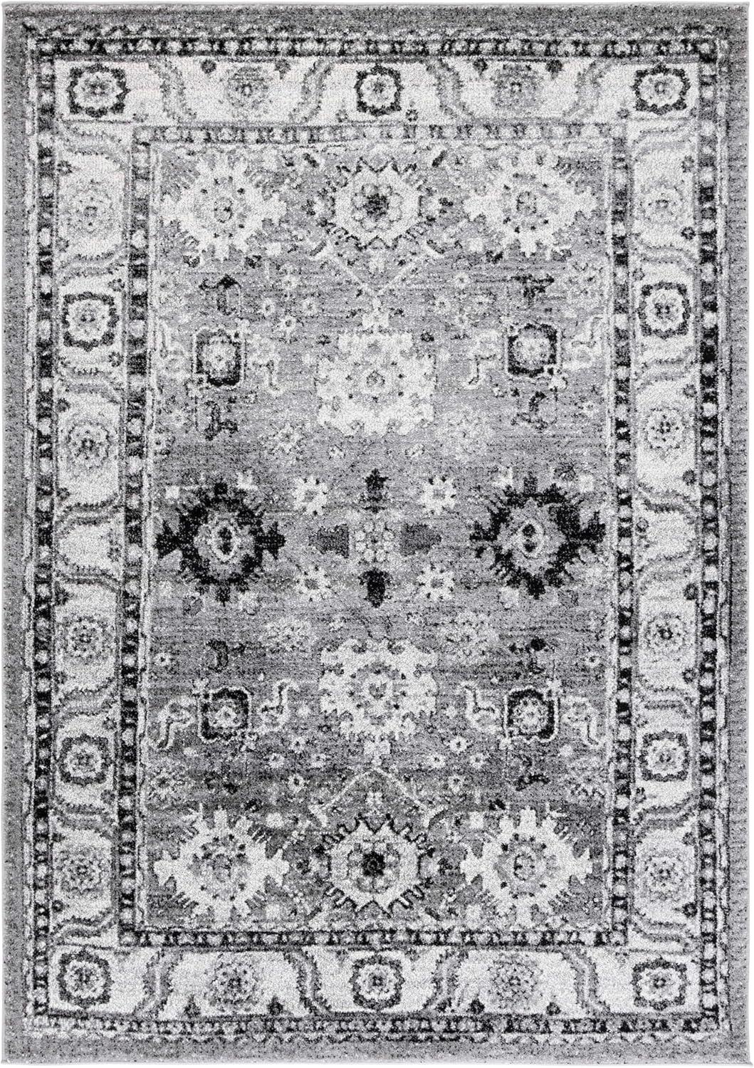 Vintage Hamadan VTH214 Power Loomed Indoor Area Rug - Grey/Black - 5'3"x7'6" - Safavieh.