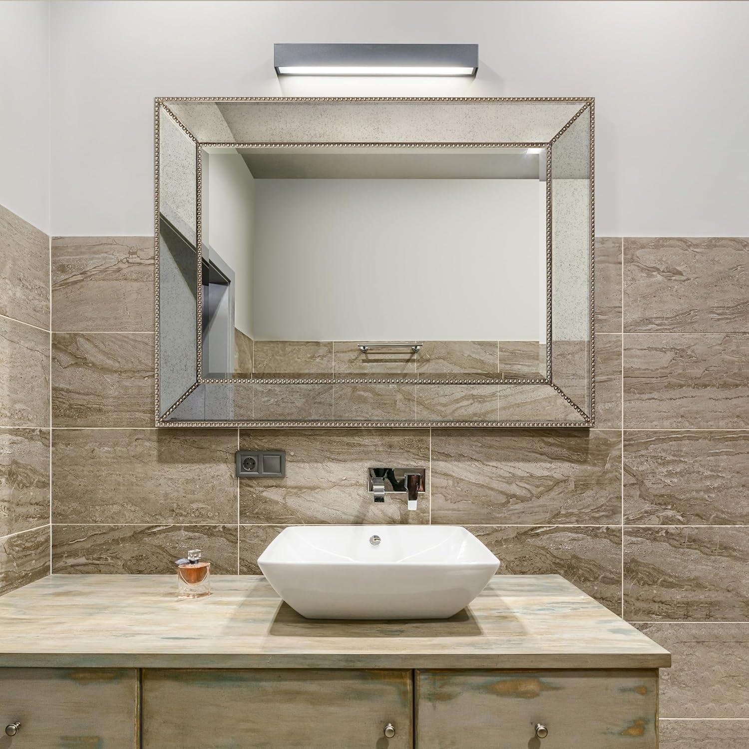 Empire Art Direct  Champagne Beed Beveled Rectangle Wall Mirror