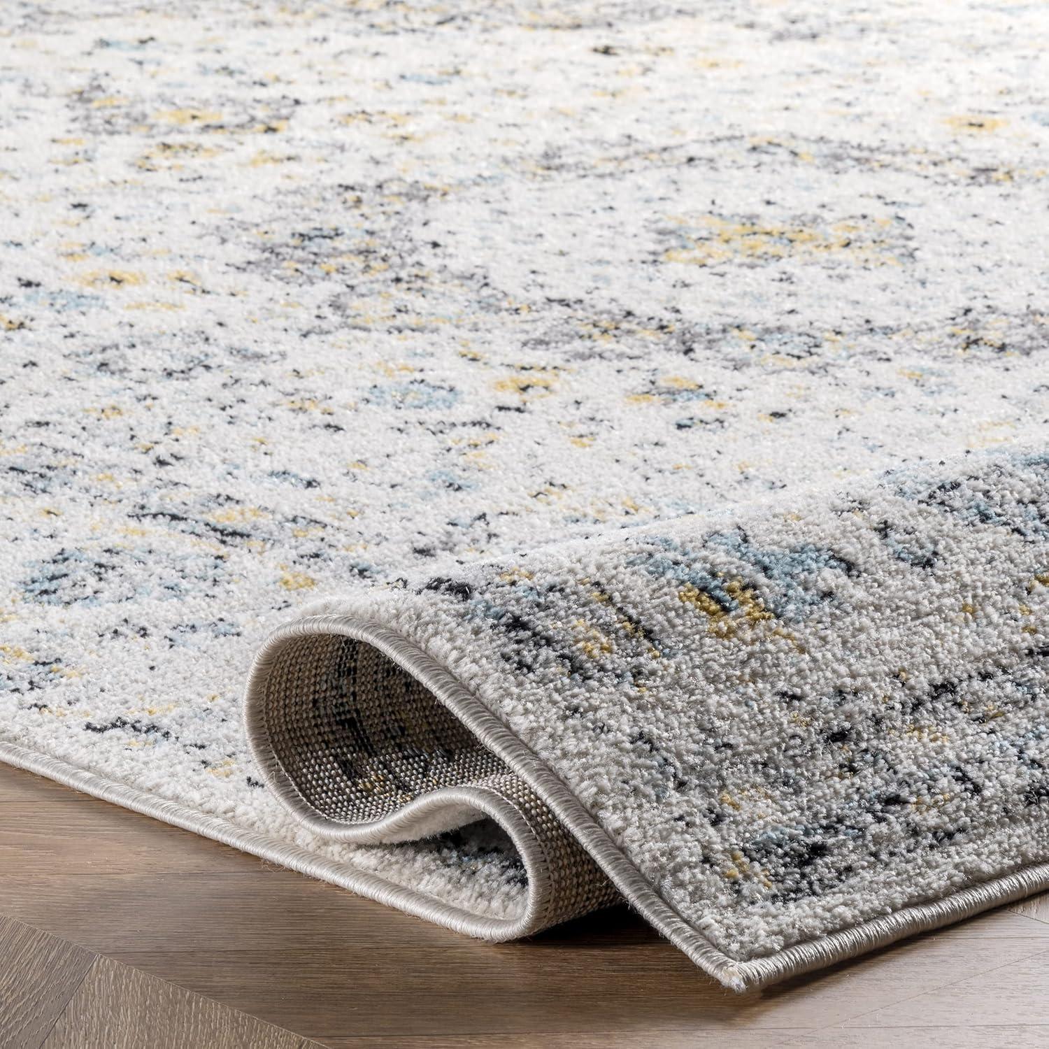 Verona Easy-Care Synthetic Gray Square Area Rug 8'x8'