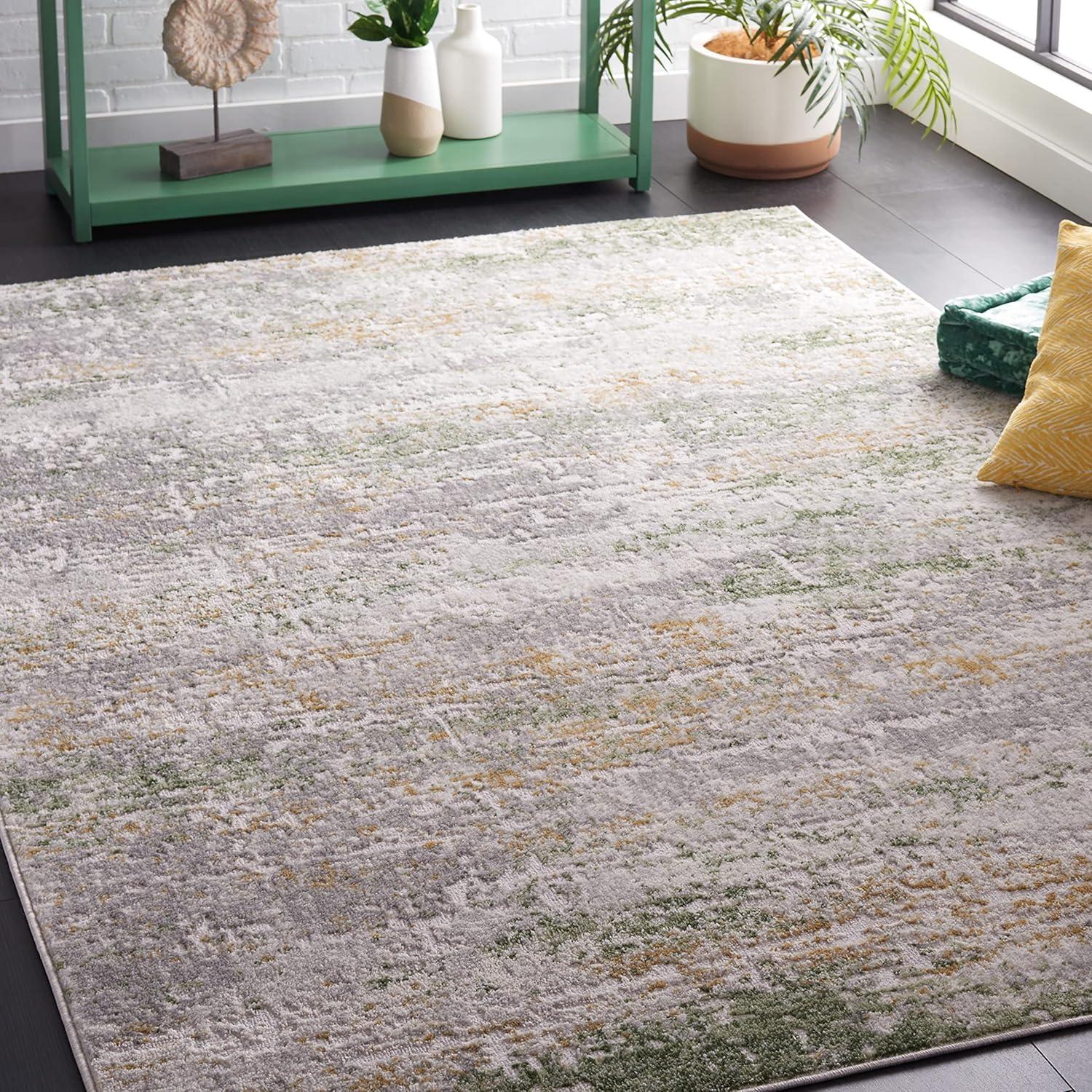 Palma PAM358 Power Loomed Indoor Area Rug - 6'7"x6'7" - Grey/Green - Safavieh