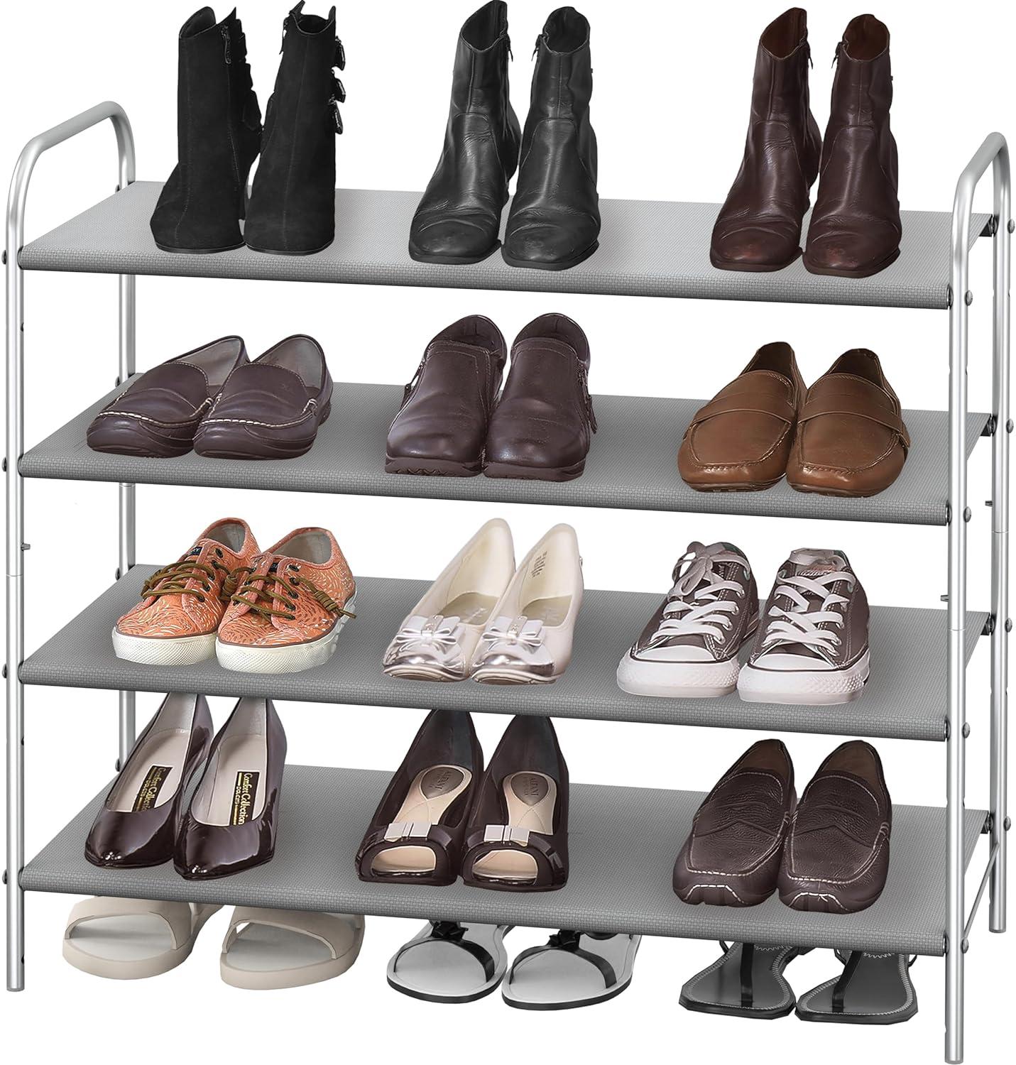 Simple Houseware 4-Tier Shoe Rack Storage Organizer 20-Pair, Gray