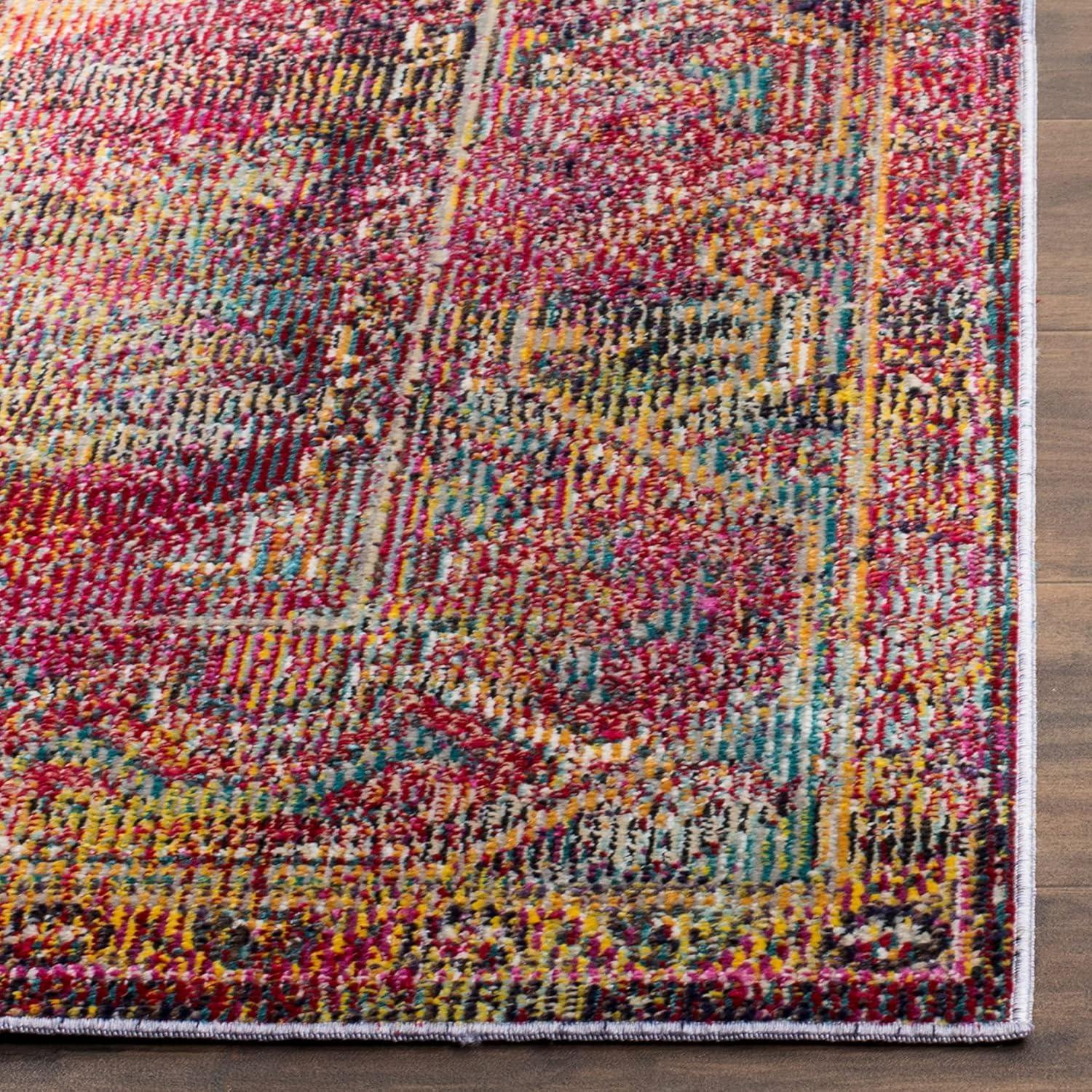 Crystal CRS514 Power Loomed Area Rug - Teal/Rose - 5'x8' - Safavieh.