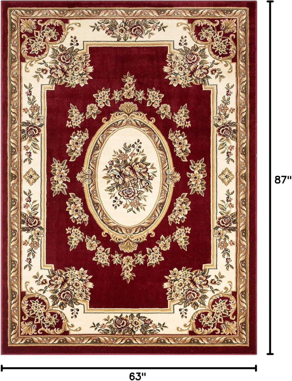 Well Woven Pastoral Medallion French European Floral Formal Traditional Modern Classic Thick Soft 5'3" x 7'3" Red Area Rug