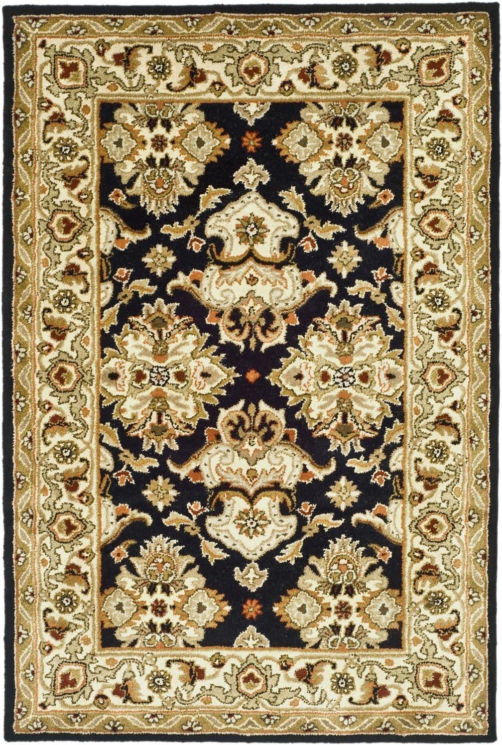 Heritage HG817 Hand Tufted Area Rug - Black/Ivory - 8'x8' - Safavieh.