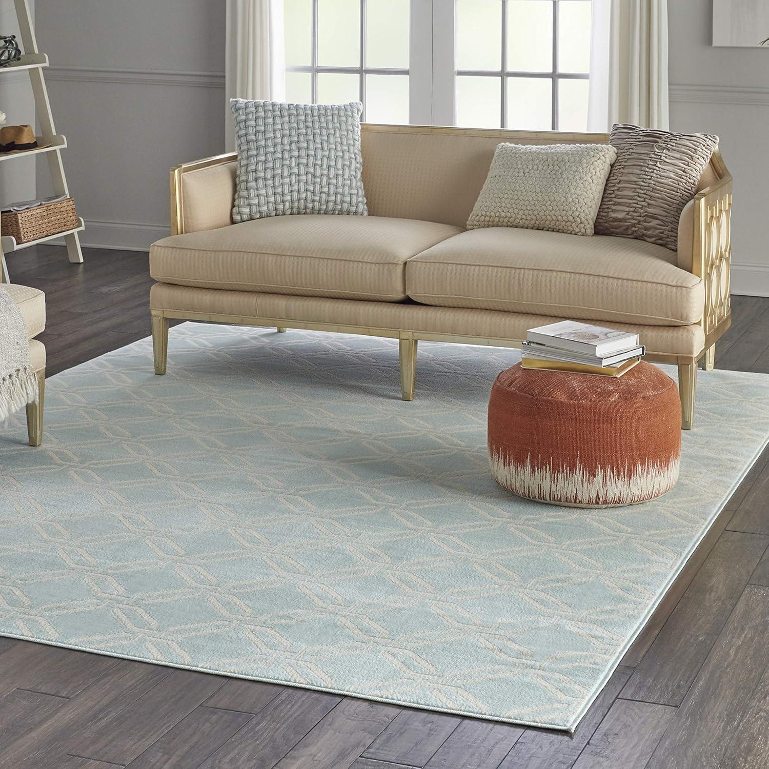 Nourison Jubilant Modern Trellis Green 7'10" x 9'10" Area Rug, (8' x 10')