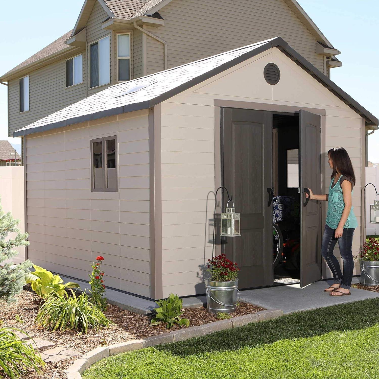 Lifetime 15 Ft. x 8 Ft. High-Density Polyethylene (Plastic) Steel Reinforced Outdoor Storage Shed