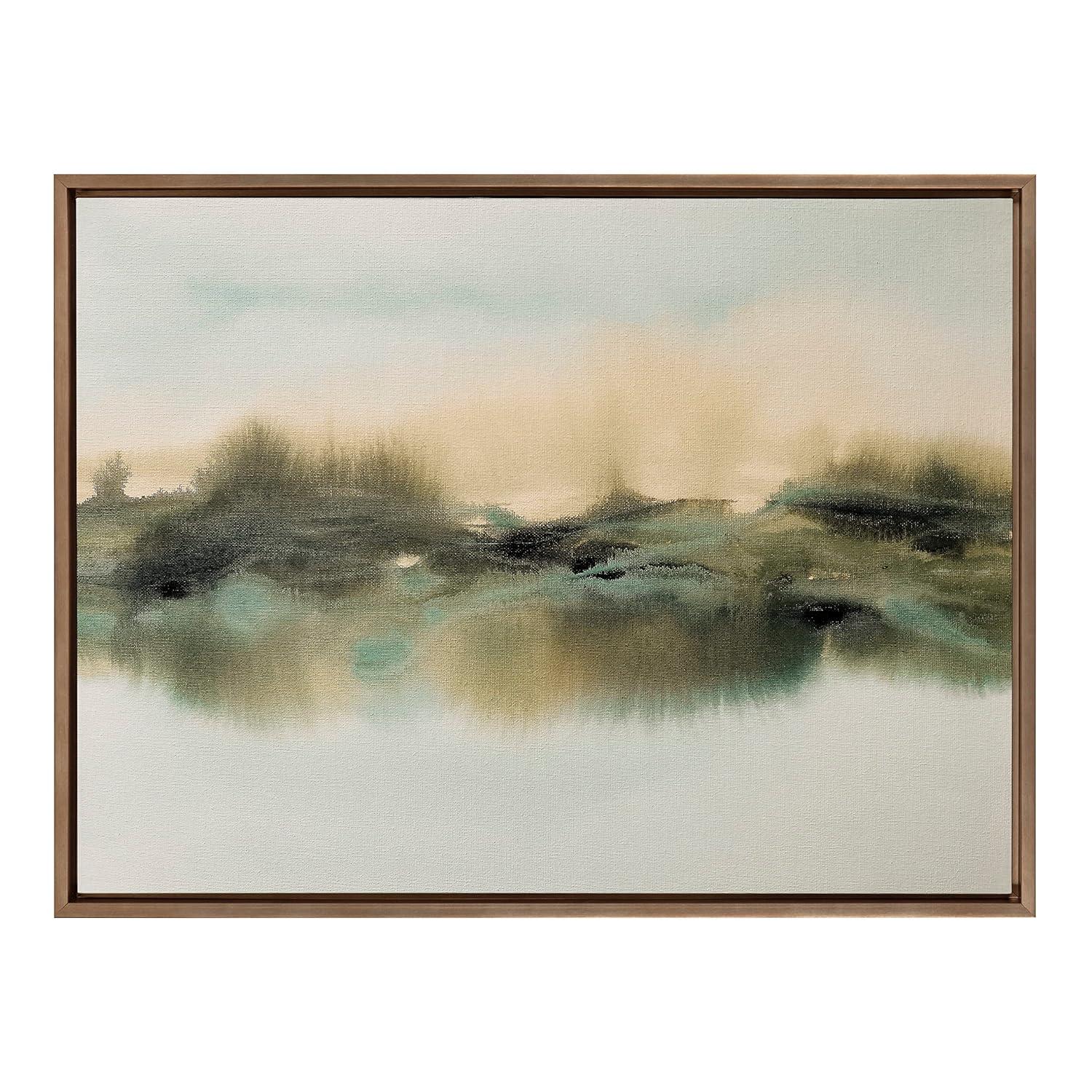 28" x 38" Sylvie Tranquil Meadows Framed Canvas by Amy Lighthall Gold - Kate & Laurel All Things Decor: Rustic Digital Art, Plastic Frame
