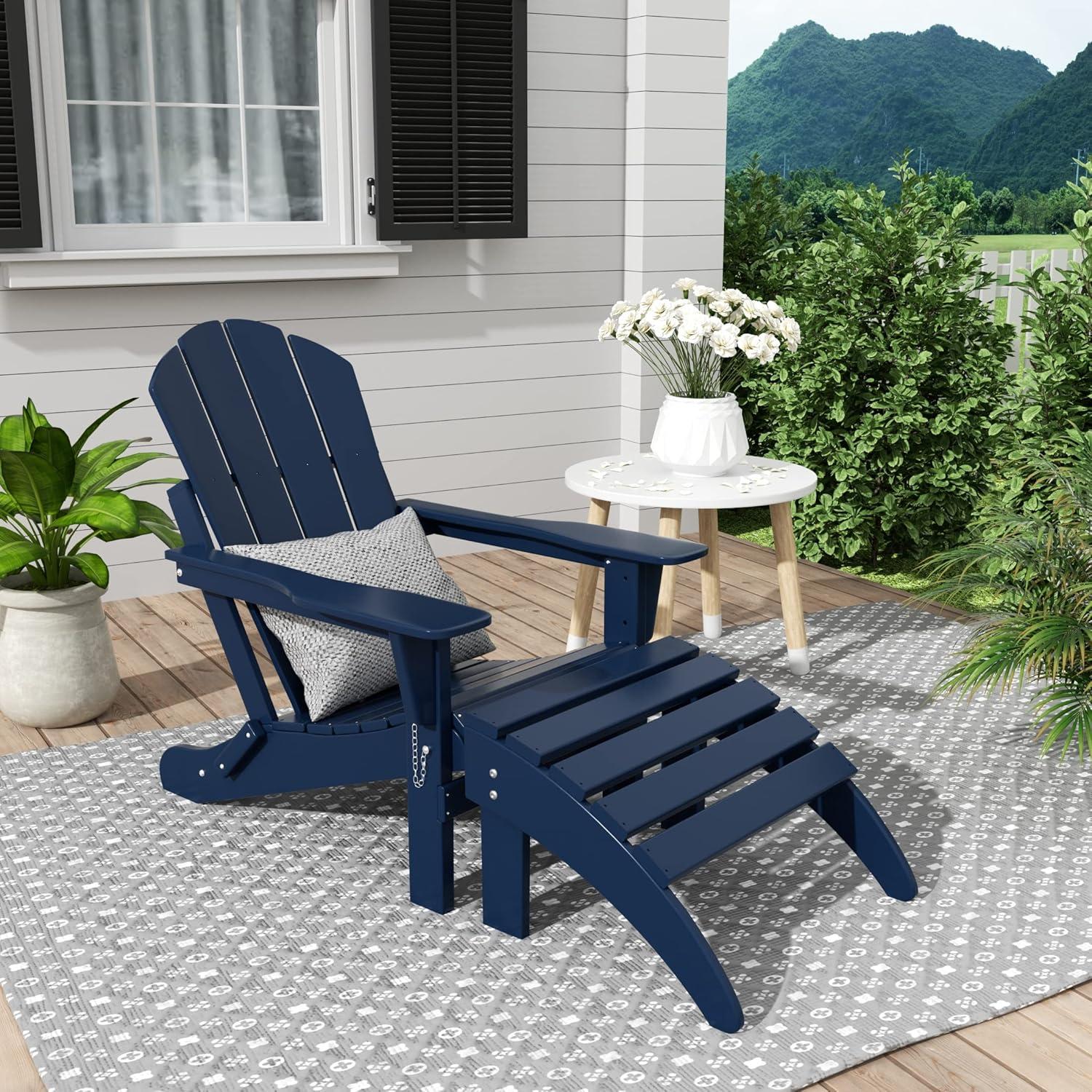 WestinTrends All-Weather Outdoor Patio Poly Adirondack Ottoman Footrest