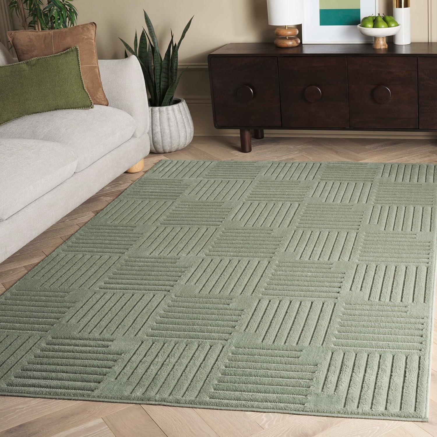Selena SLE678 Power Loomed Indoor Area Rug - Green - 4'x6' - Safavieh