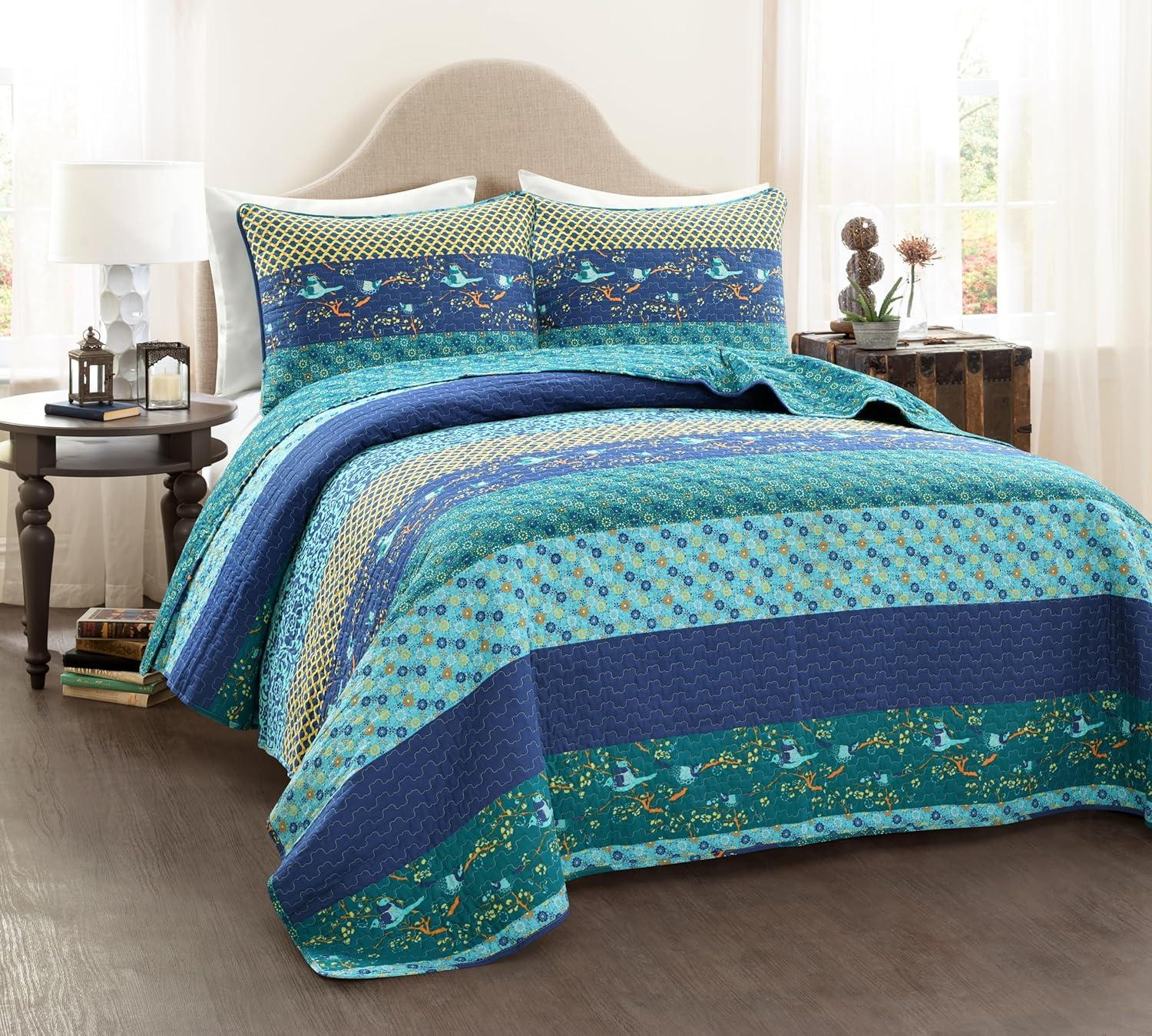 Lush Decor Royal Empire Cotton Reversible 3 Piece Quilt Set