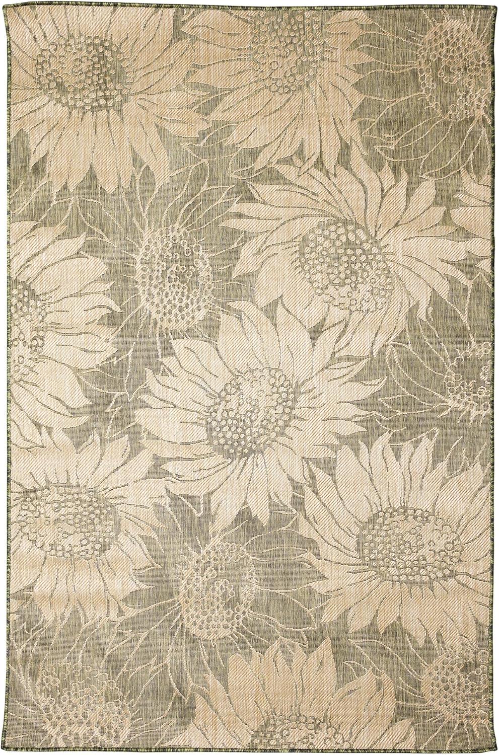 Liora Manne Carmel Sunflower Field Indoor/Outdoor Rug Green 3'3" x 4'11"