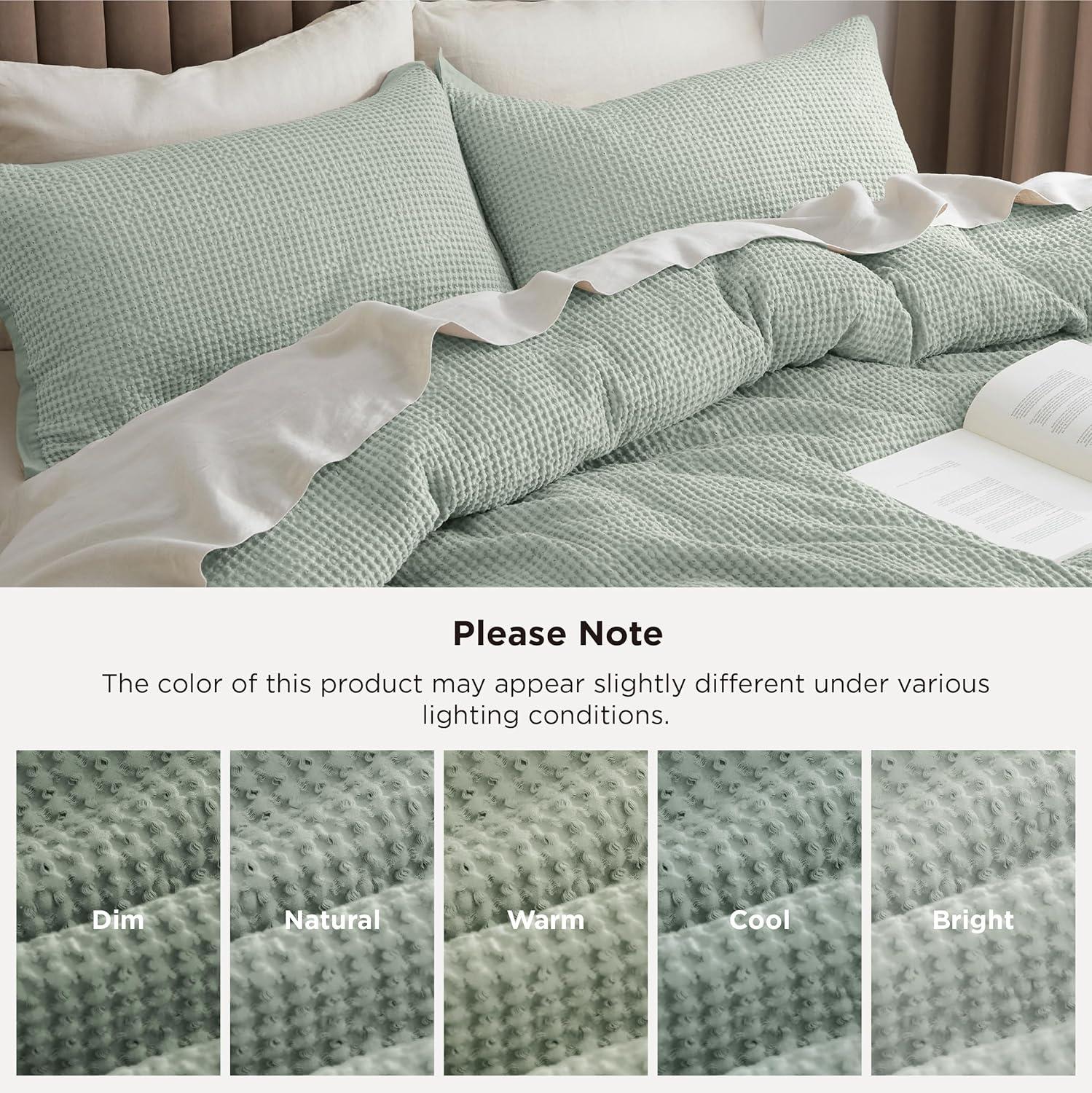 Bedsure Bedsure Cotton Duvet Cover Set - 100% Cotton Waffle Weave Coconut Duvet Cover
